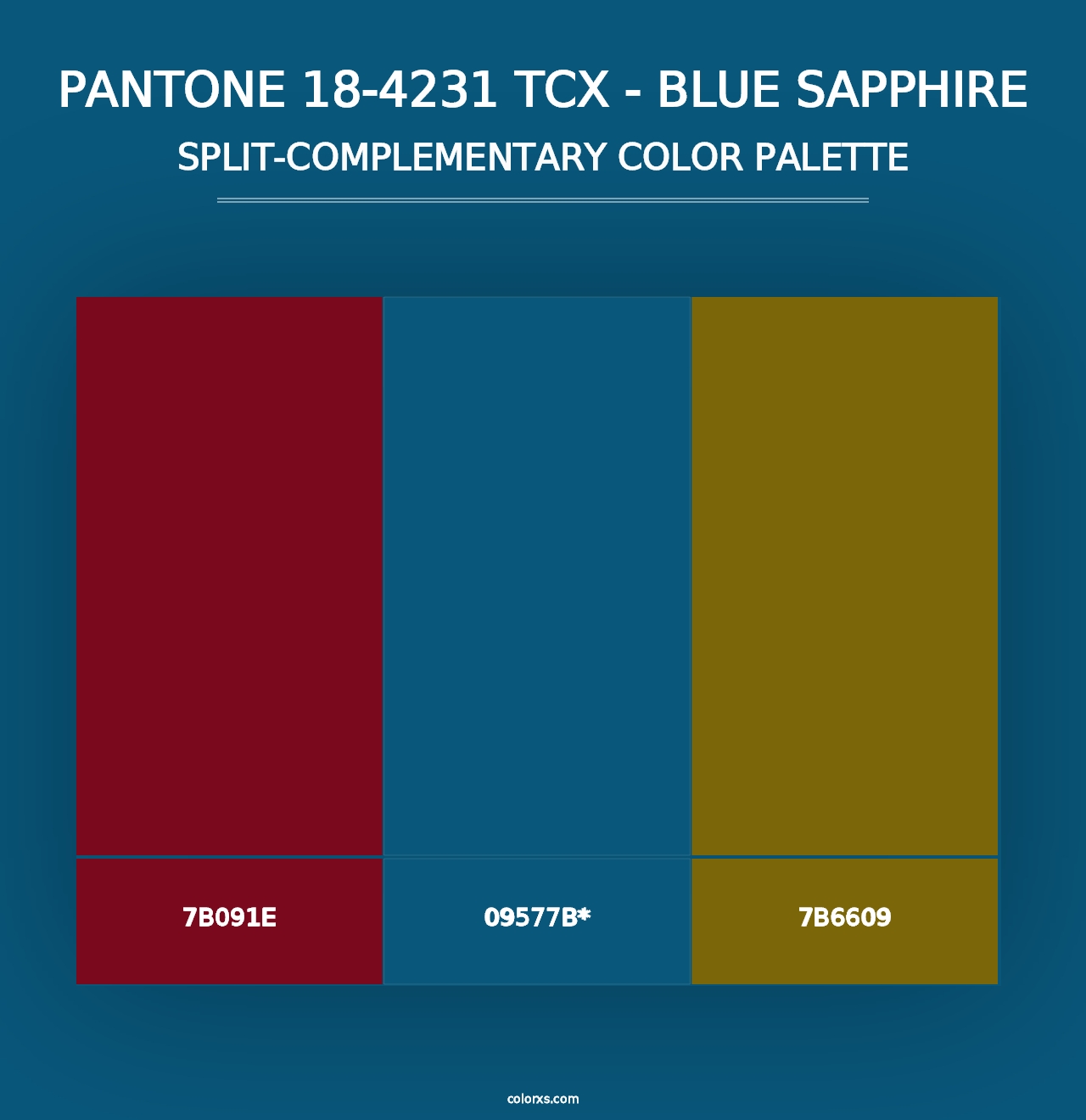 PANTONE 18-4231 TCX - Blue Sapphire - Split-Complementary Color Palette