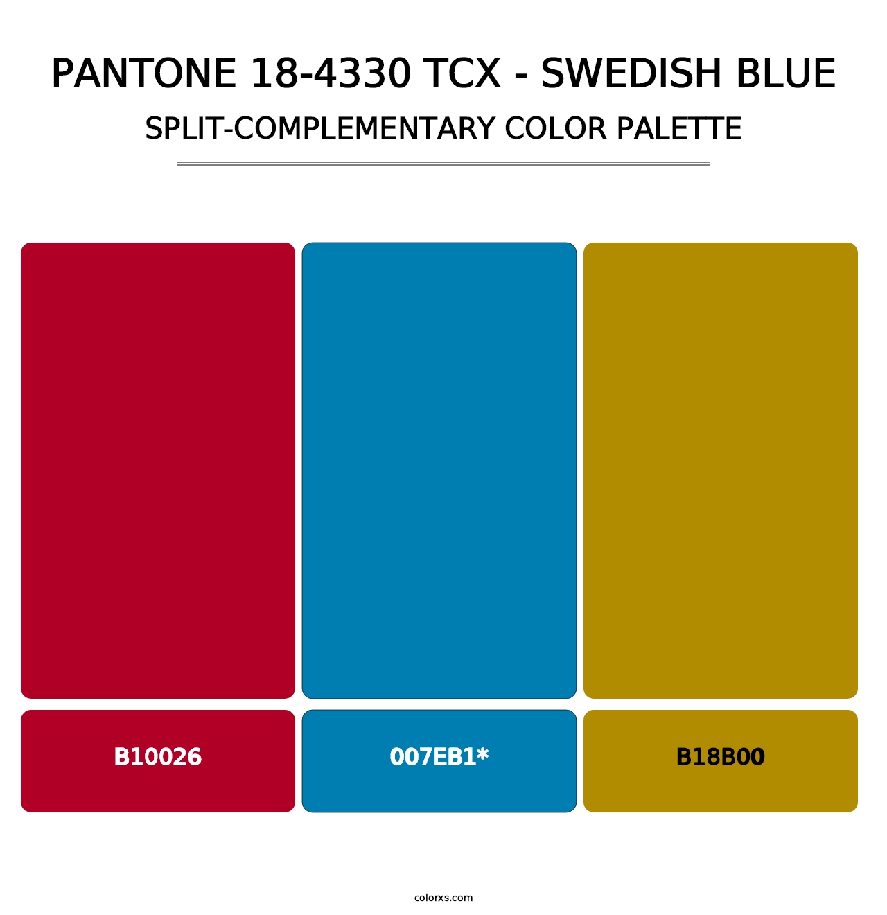 PANTONE 18-4330 TCX - Swedish Blue - Split-Complementary Color Palette