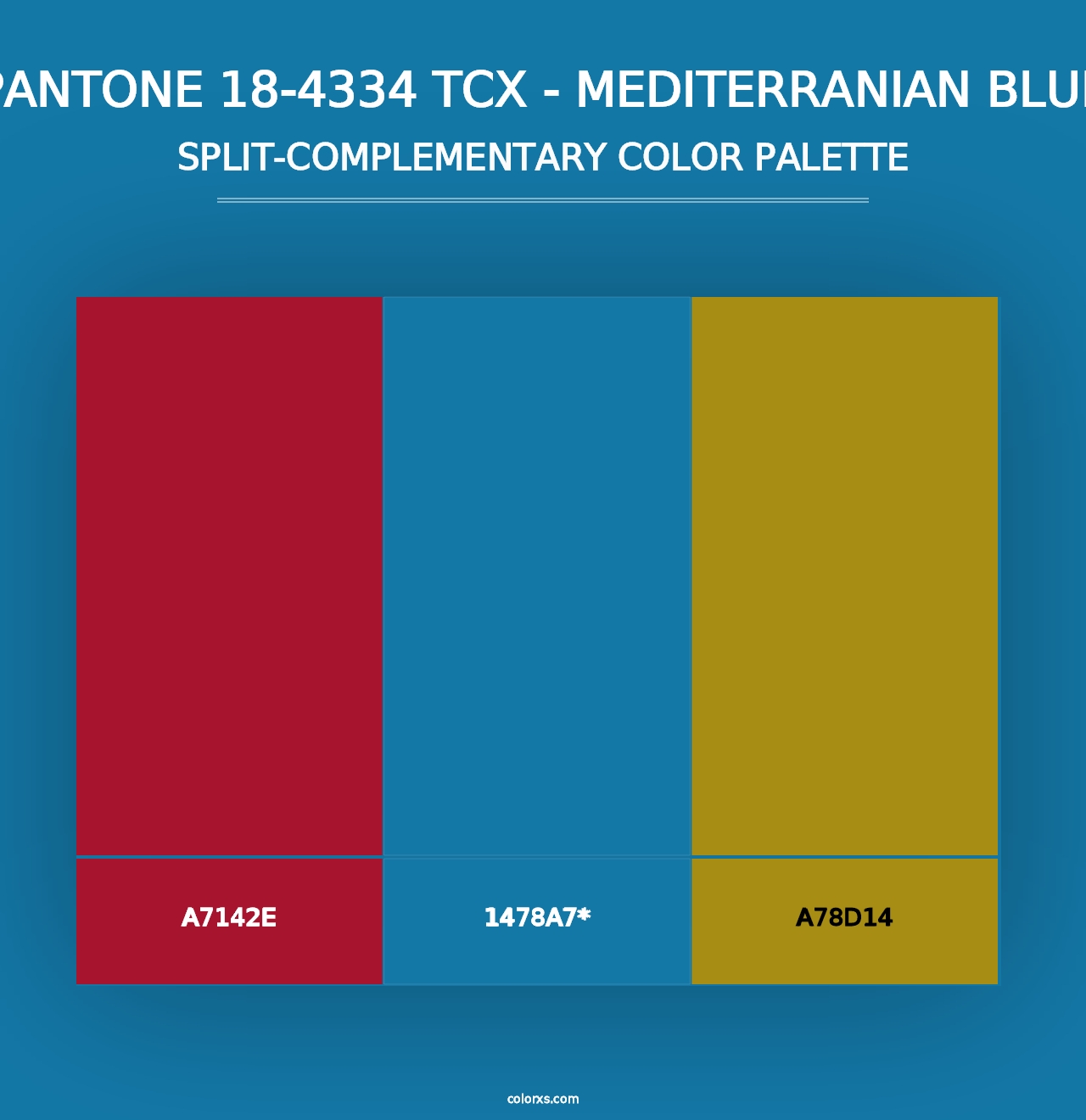 PANTONE 18-4334 TCX - Mediterranian Blue - Split-Complementary Color Palette