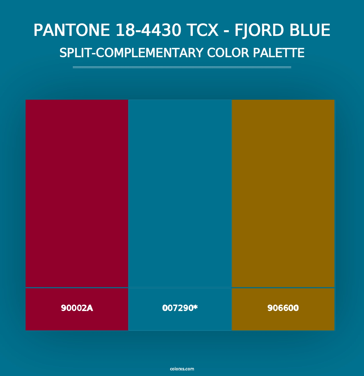 PANTONE 18-4430 TCX - Fjord Blue - Split-Complementary Color Palette