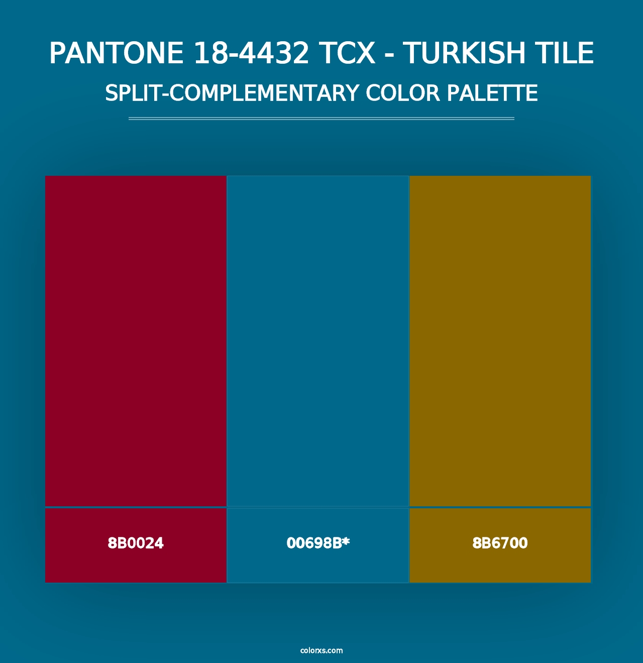 PANTONE 18-4432 TCX - Turkish Tile - Split-Complementary Color Palette