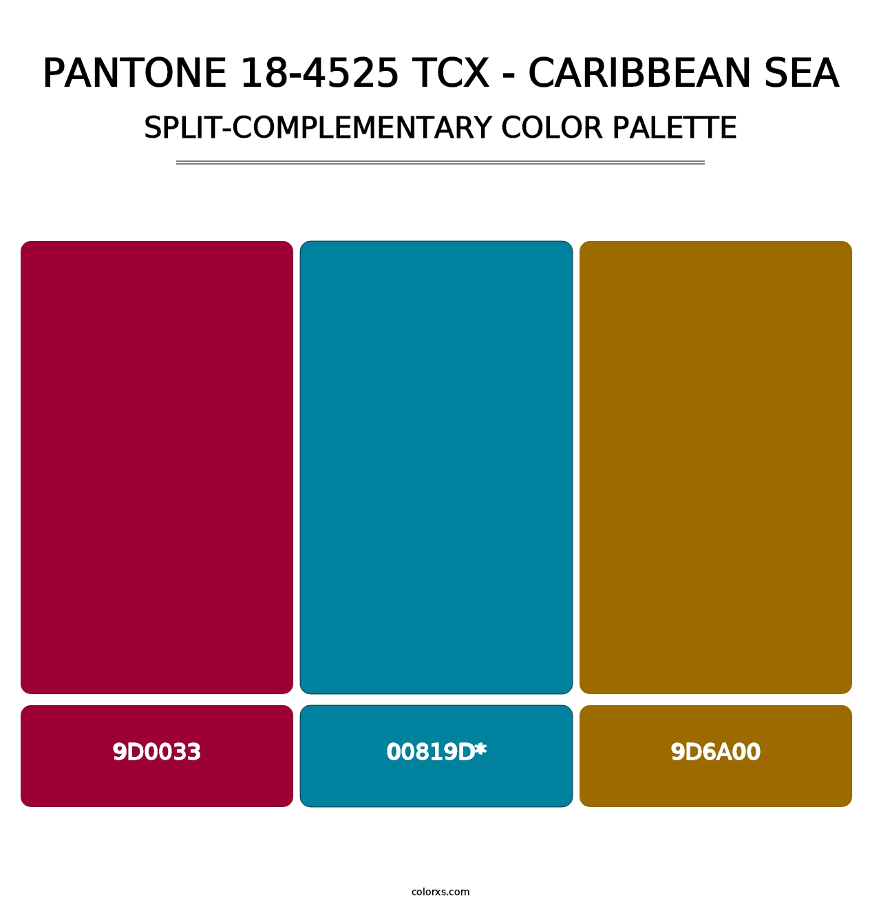 PANTONE 18-4525 TCX - Caribbean Sea - Split-Complementary Color Palette