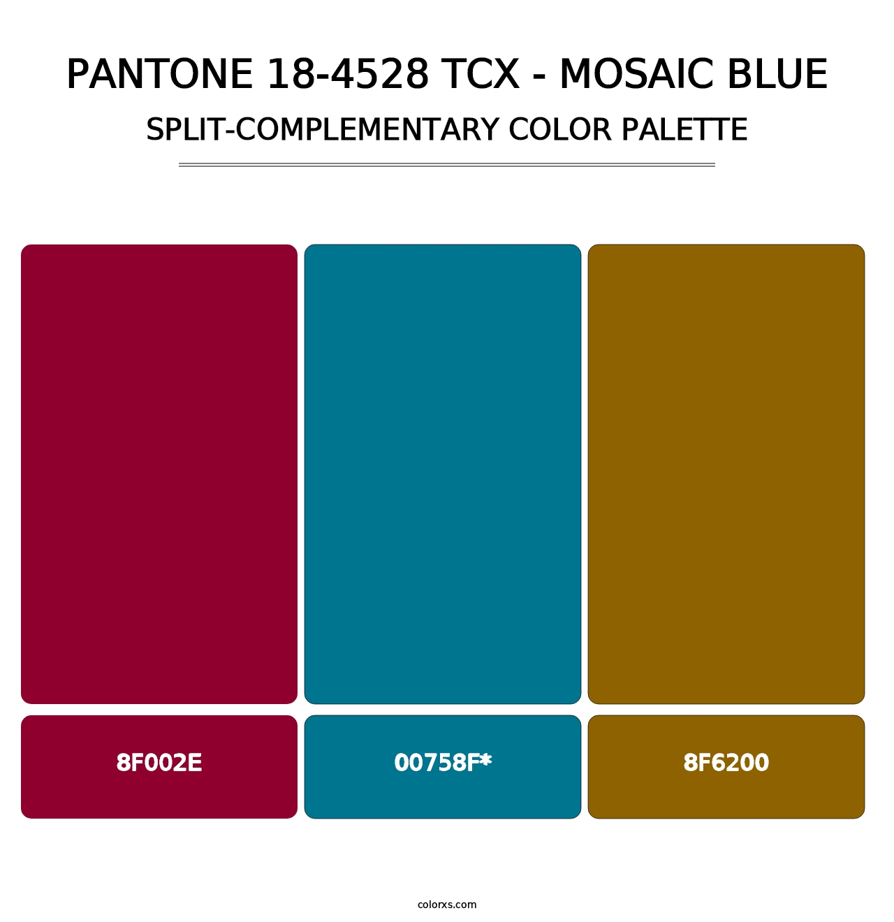 PANTONE 18-4528 TCX - Mosaic Blue - Split-Complementary Color Palette