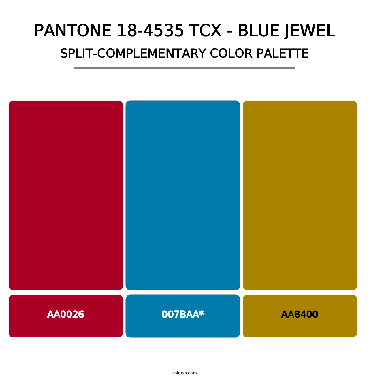 PANTONE 18-4535 TCX - Blue Jewel - Split-Complementary Color Palette