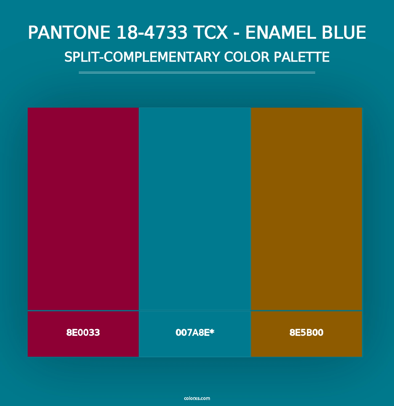 PANTONE 18-4733 TCX - Enamel Blue - Split-Complementary Color Palette