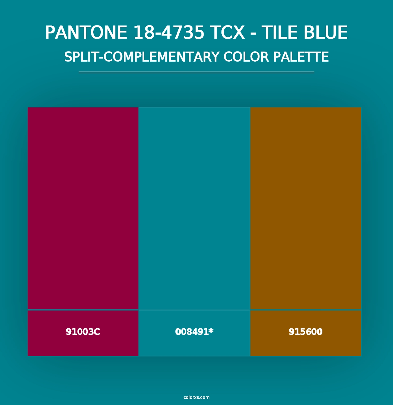 PANTONE 18-4735 TCX - Tile Blue - Split-Complementary Color Palette