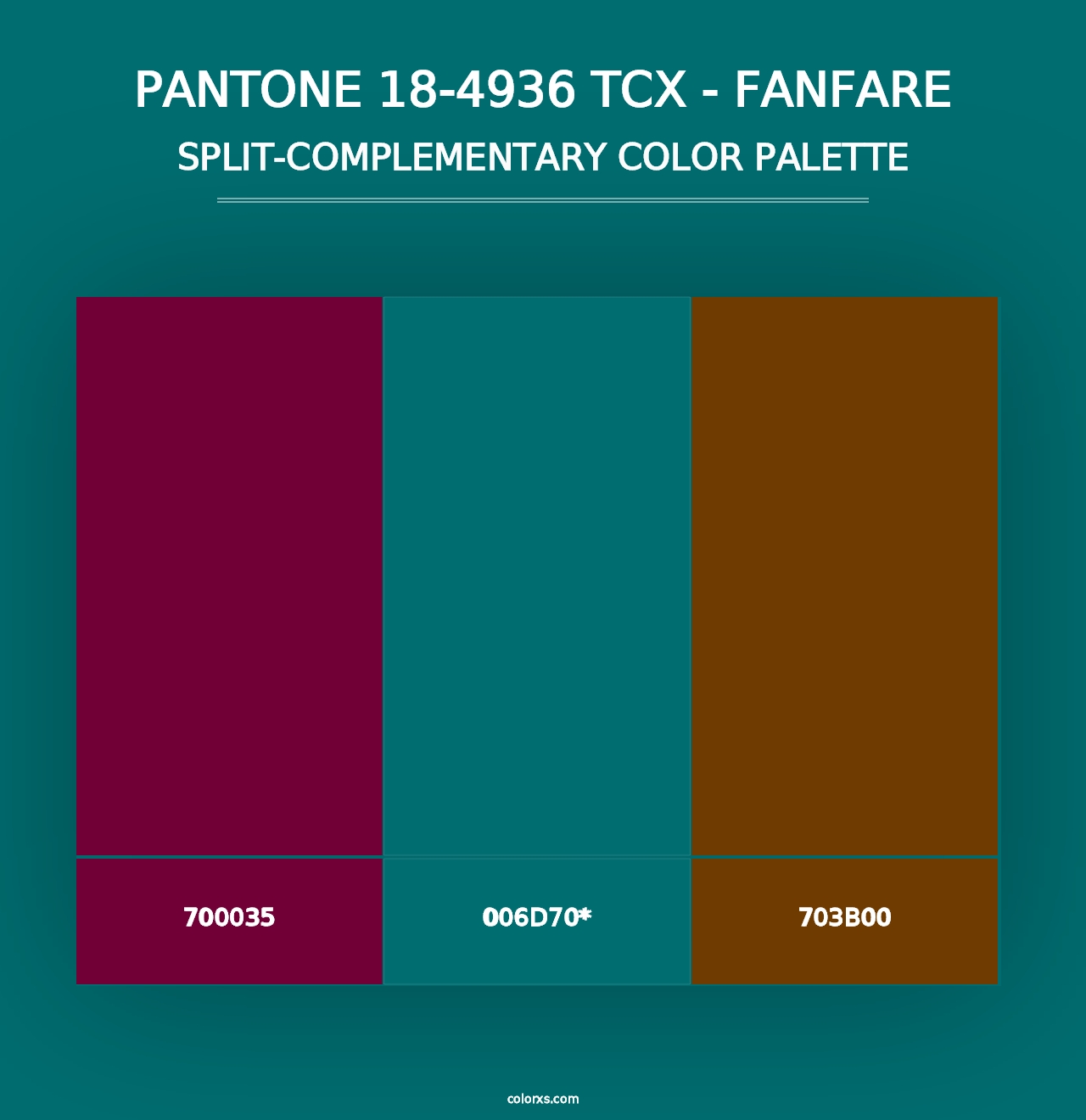 PANTONE 18-4936 TCX - Fanfare - Split-Complementary Color Palette