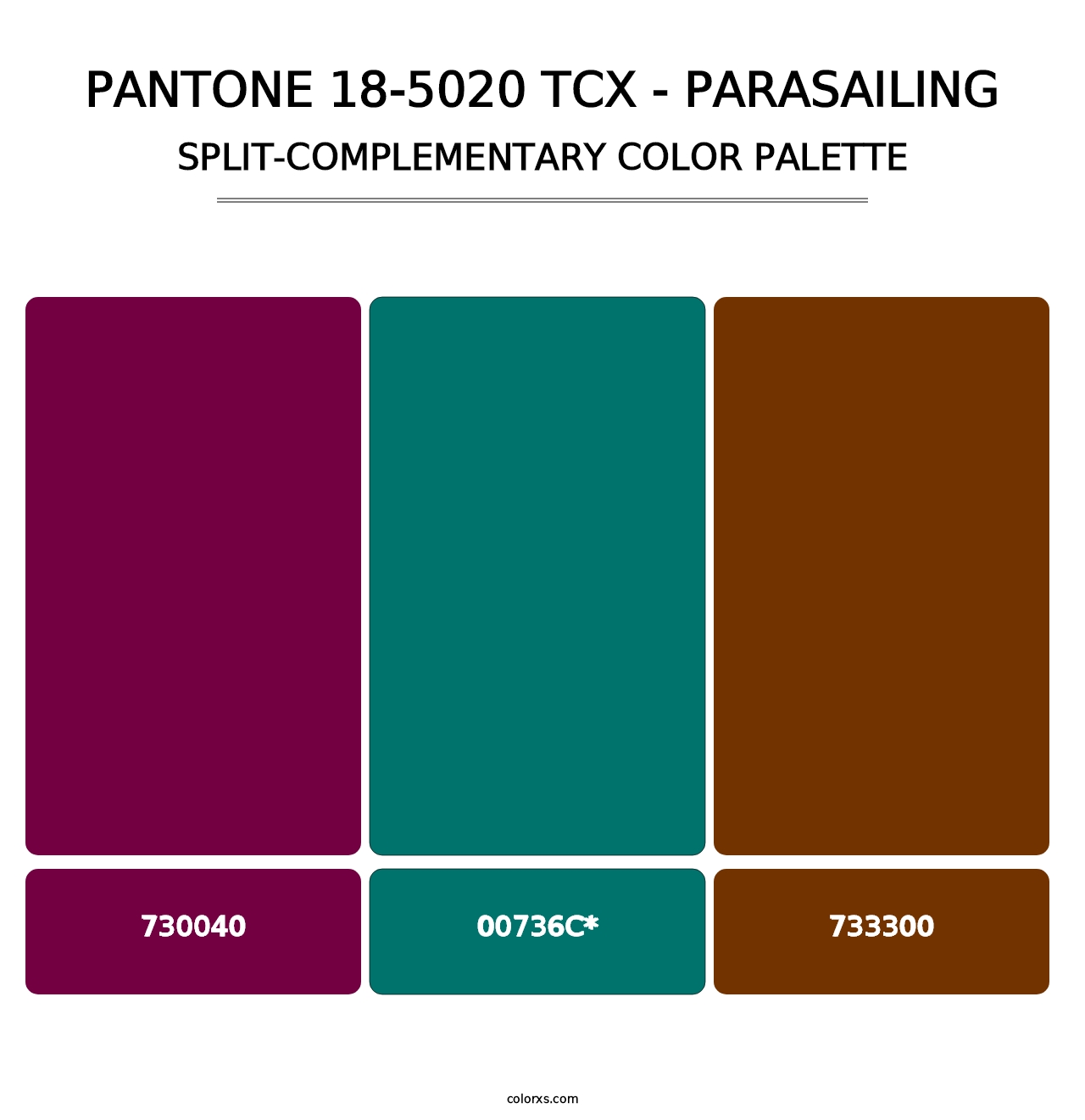 PANTONE 18-5020 TCX - Parasailing - Split-Complementary Color Palette