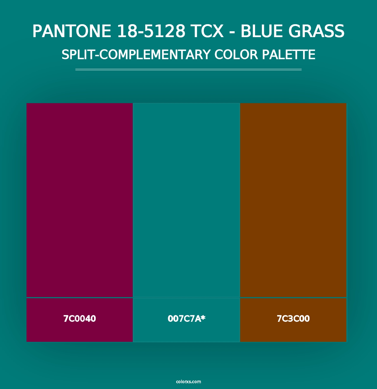 PANTONE 18-5128 TCX - Blue Grass - Split-Complementary Color Palette