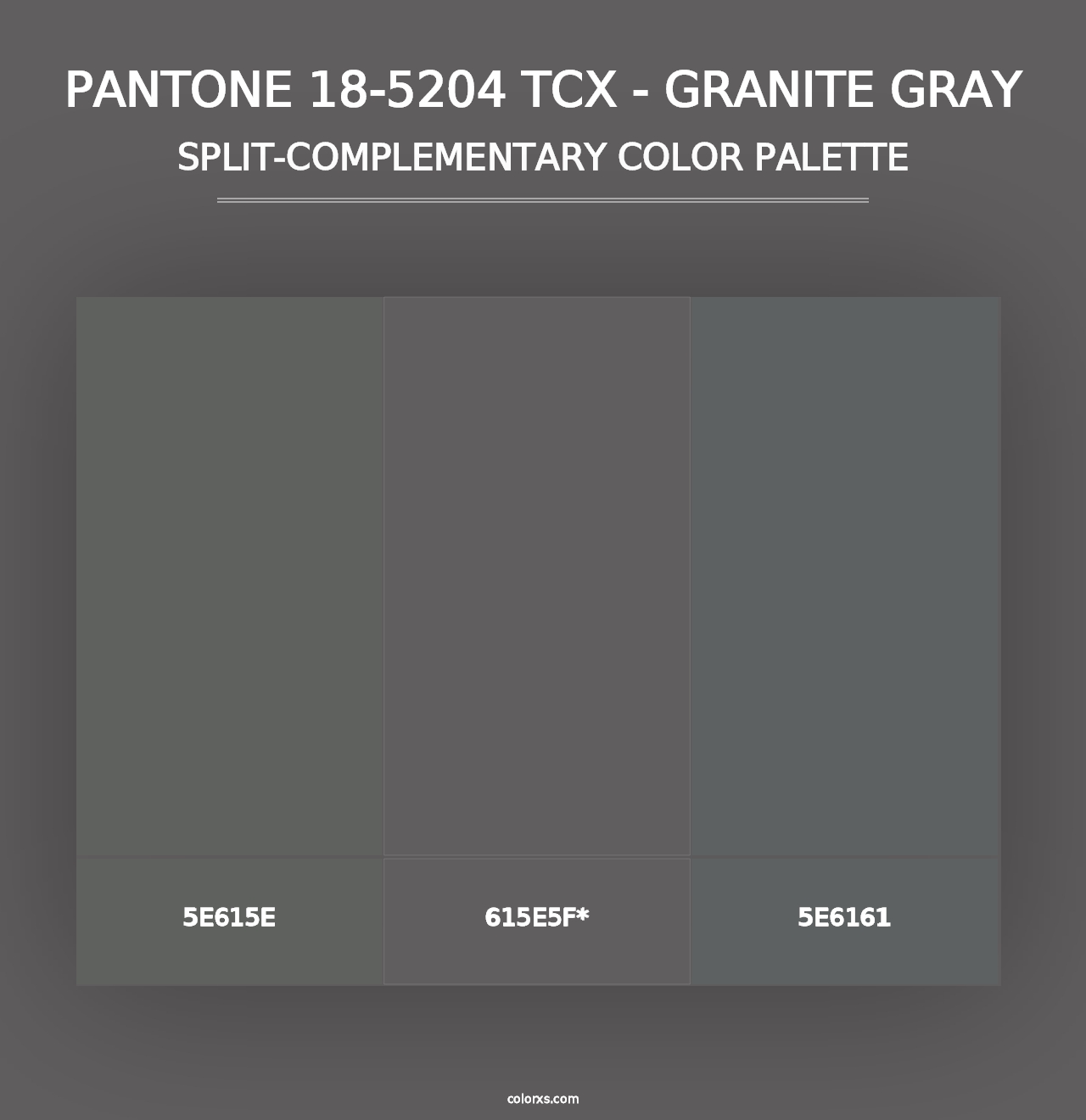 PANTONE 18-5204 TCX - Granite Gray - Split-Complementary Color Palette