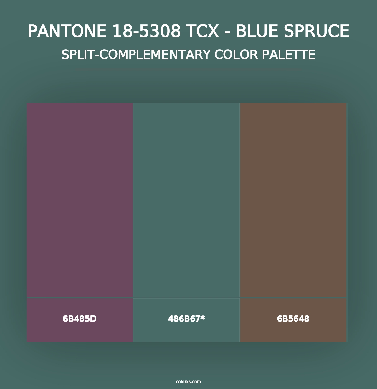 PANTONE 18-5308 TCX - Blue Spruce - Split-Complementary Color Palette