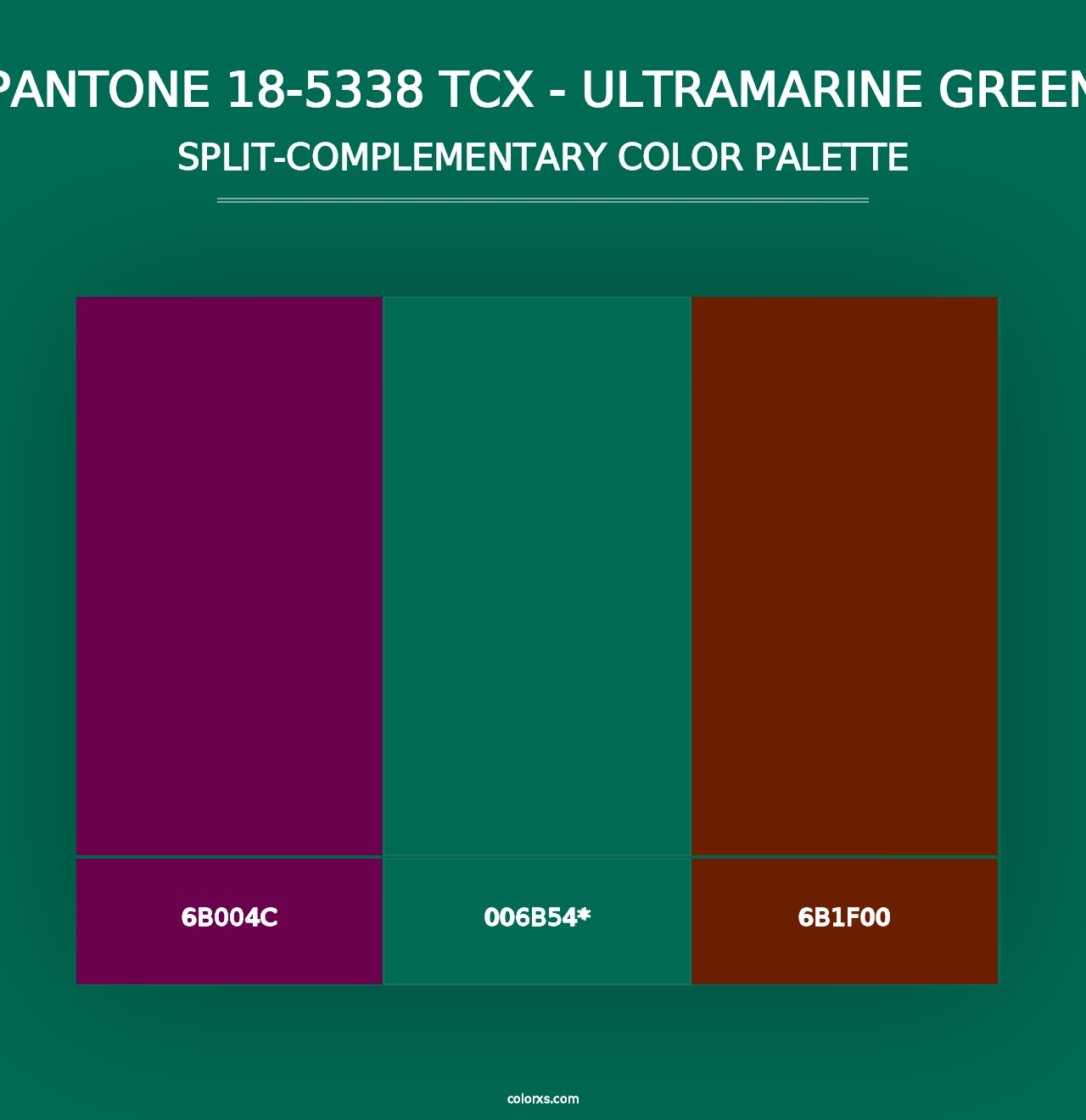 PANTONE 18-5338 TCX - Ultramarine Green - Split-Complementary Color Palette