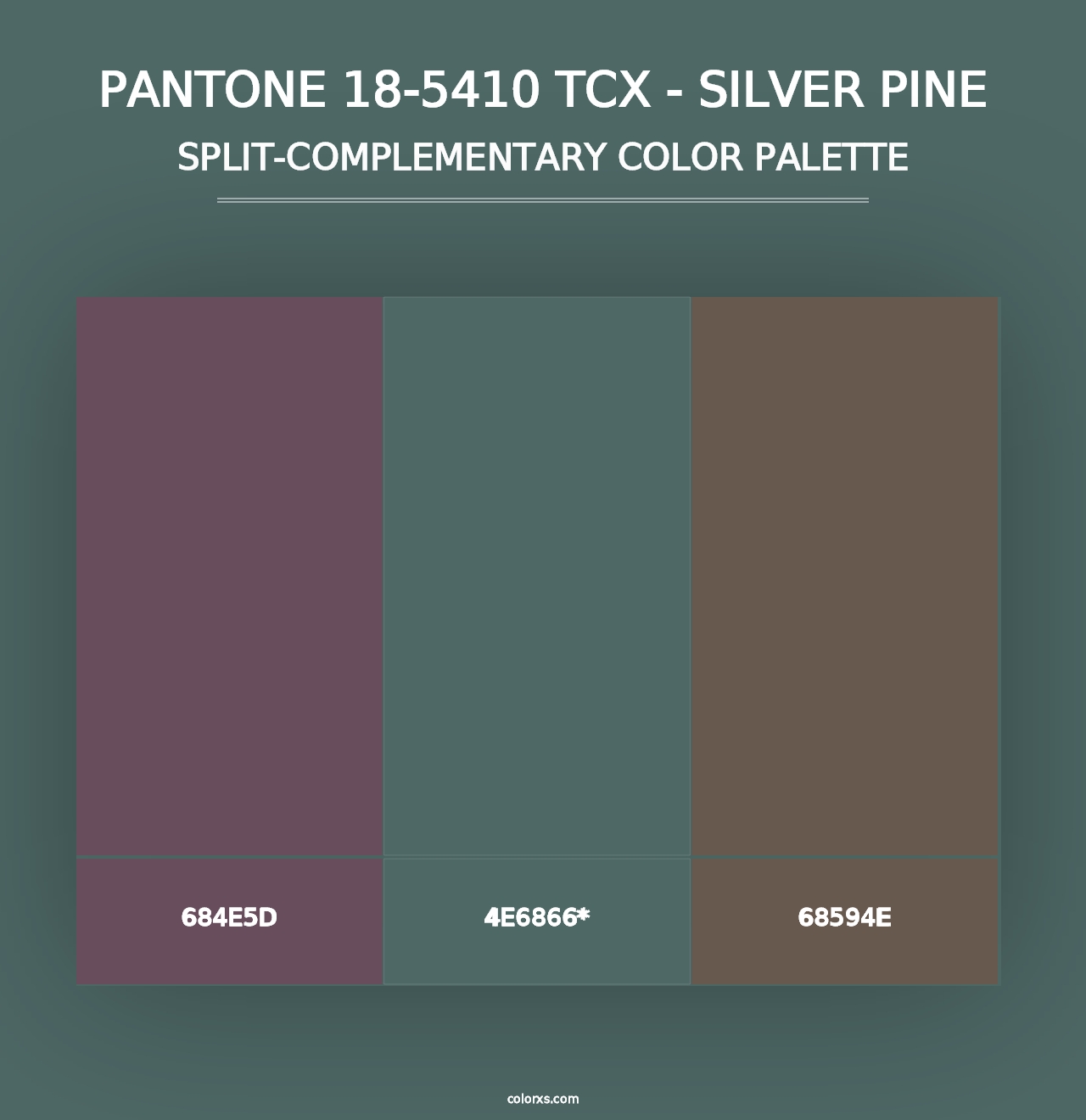 PANTONE 18-5410 TCX - Silver Pine - Split-Complementary Color Palette