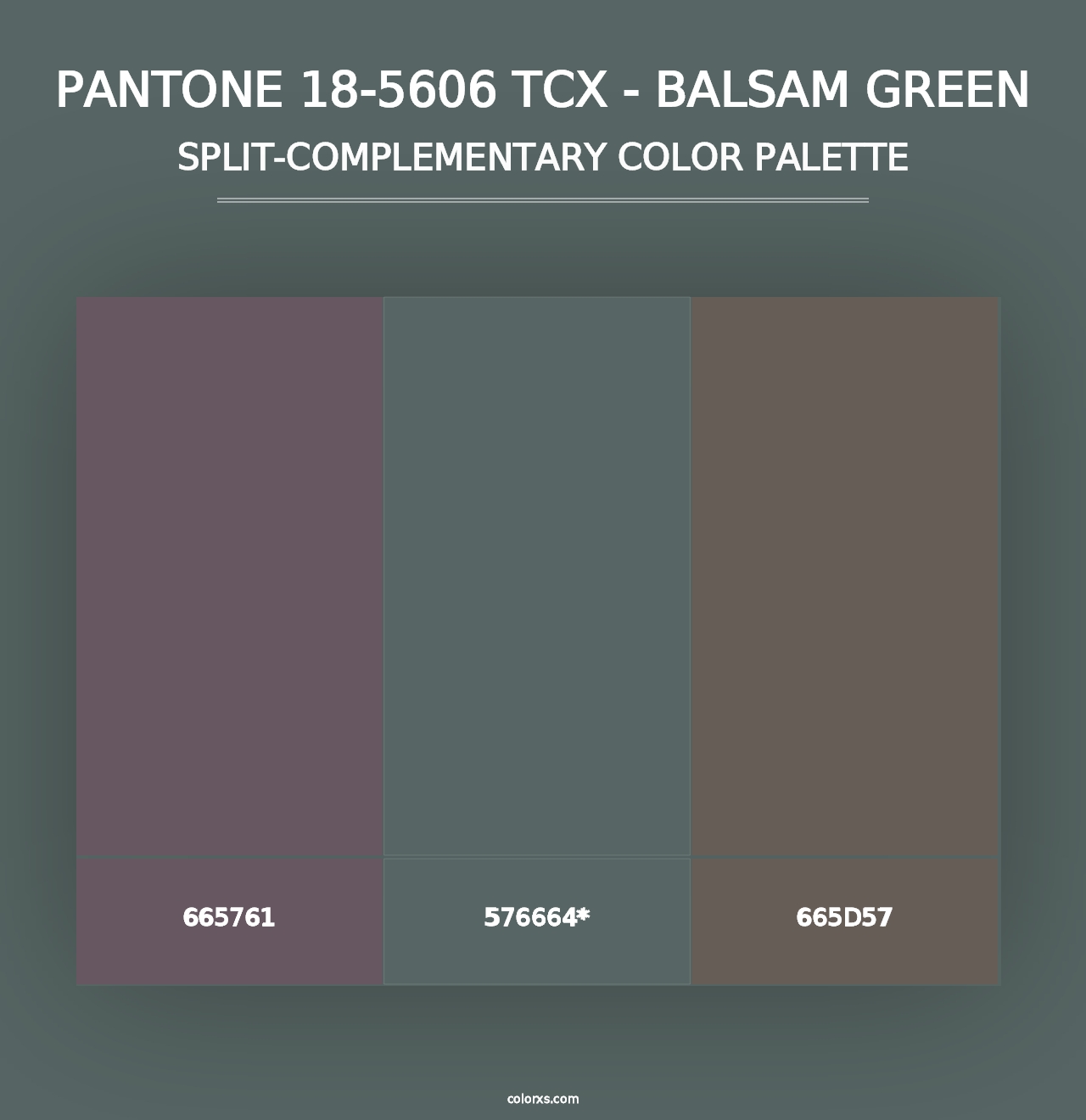 PANTONE 18-5606 TCX - Balsam Green - Split-Complementary Color Palette