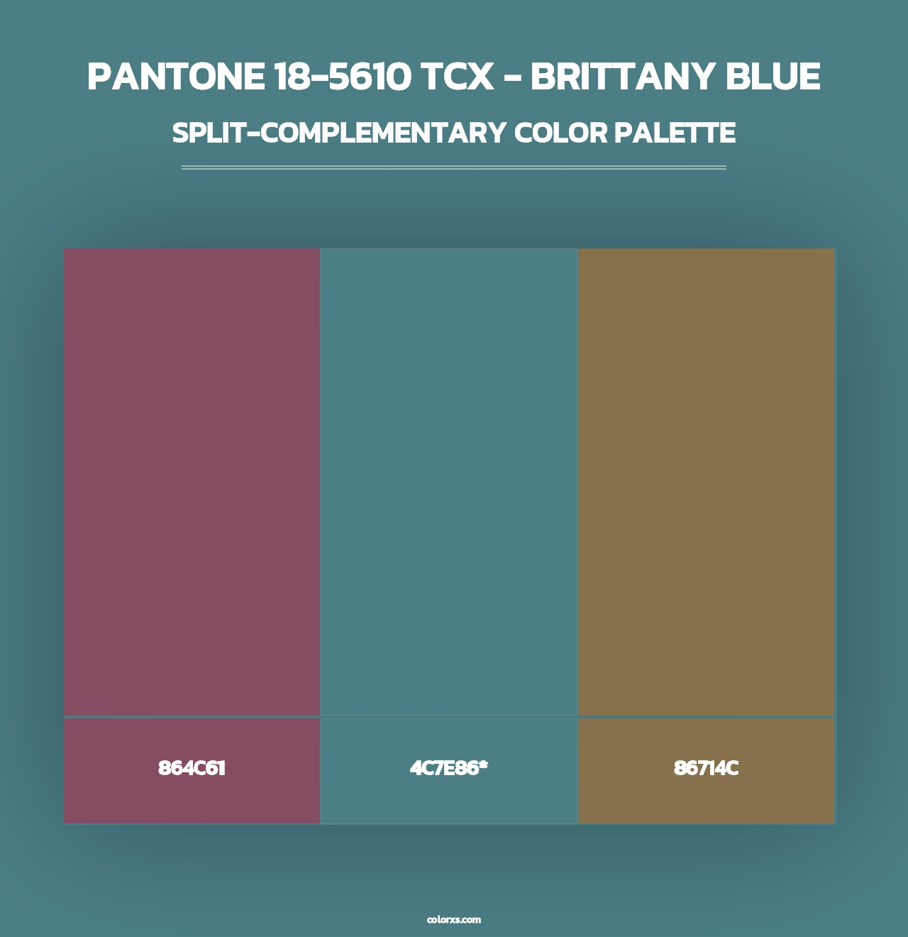 PANTONE 18-5610 TCX - Brittany Blue - Split-Complementary Color Palette