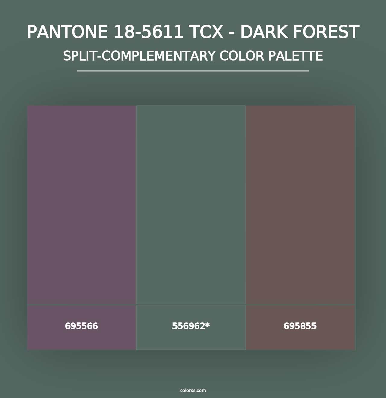 PANTONE 18-5611 TCX - Dark Forest - Split-Complementary Color Palette