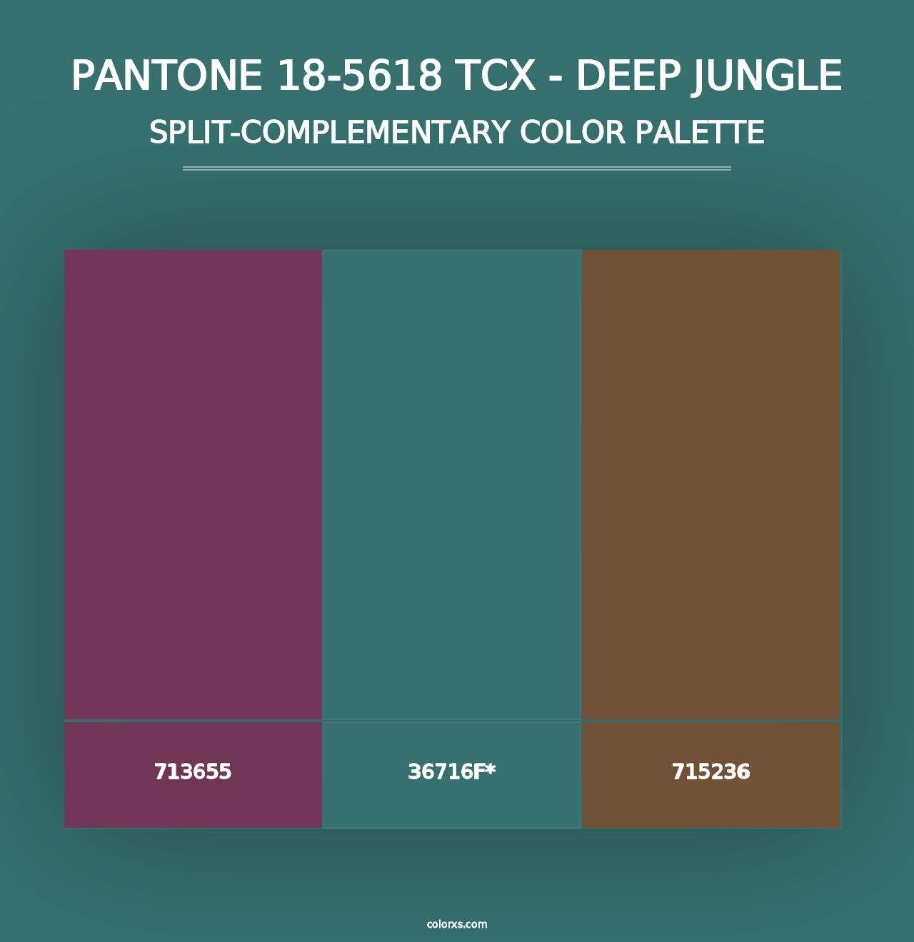 PANTONE 18-5618 TCX - Deep Jungle - Split-Complementary Color Palette