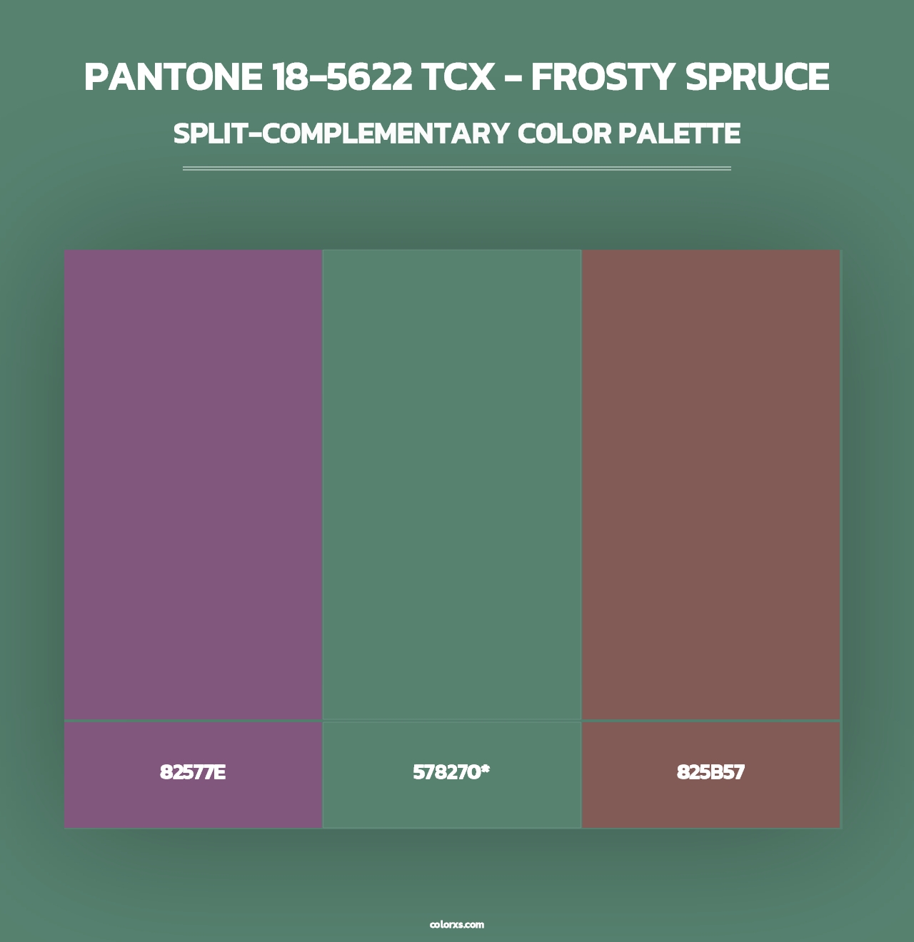 PANTONE 18-5622 TCX - Frosty Spruce - Split-Complementary Color Palette