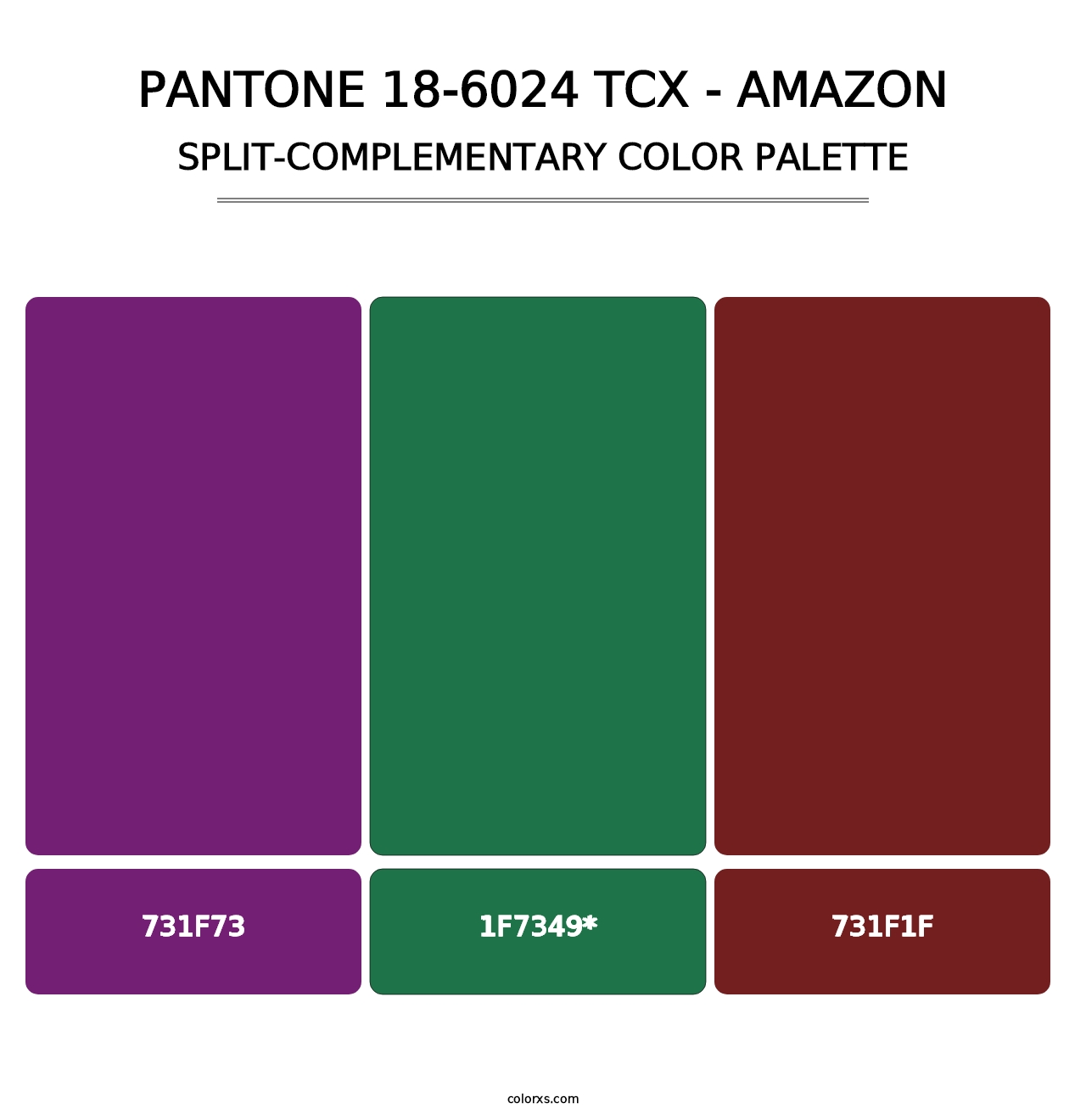 PANTONE 18-6024 TCX - Amazon - Split-Complementary Color Palette