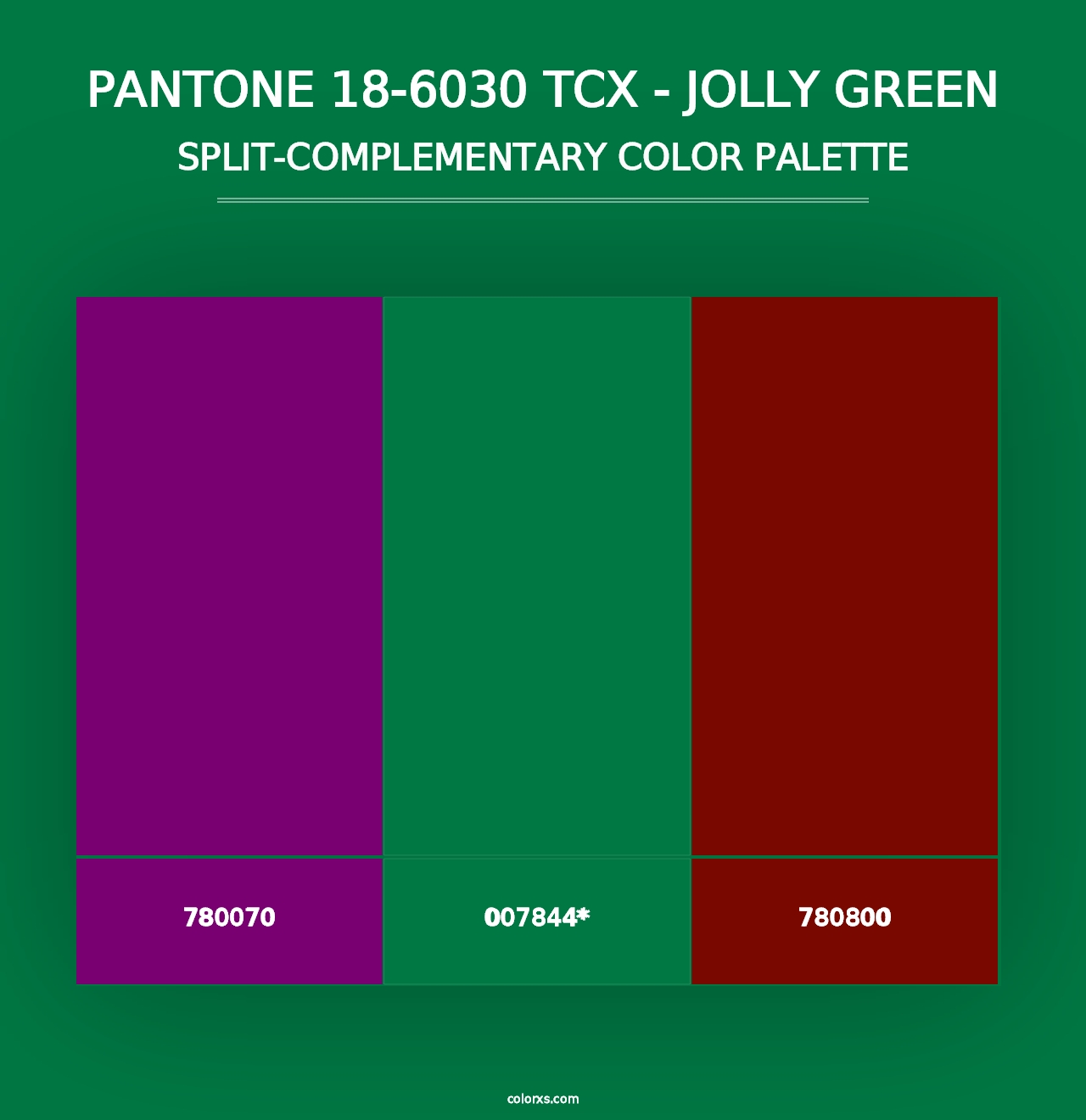 PANTONE 18-6030 TCX - Jolly Green - Split-Complementary Color Palette