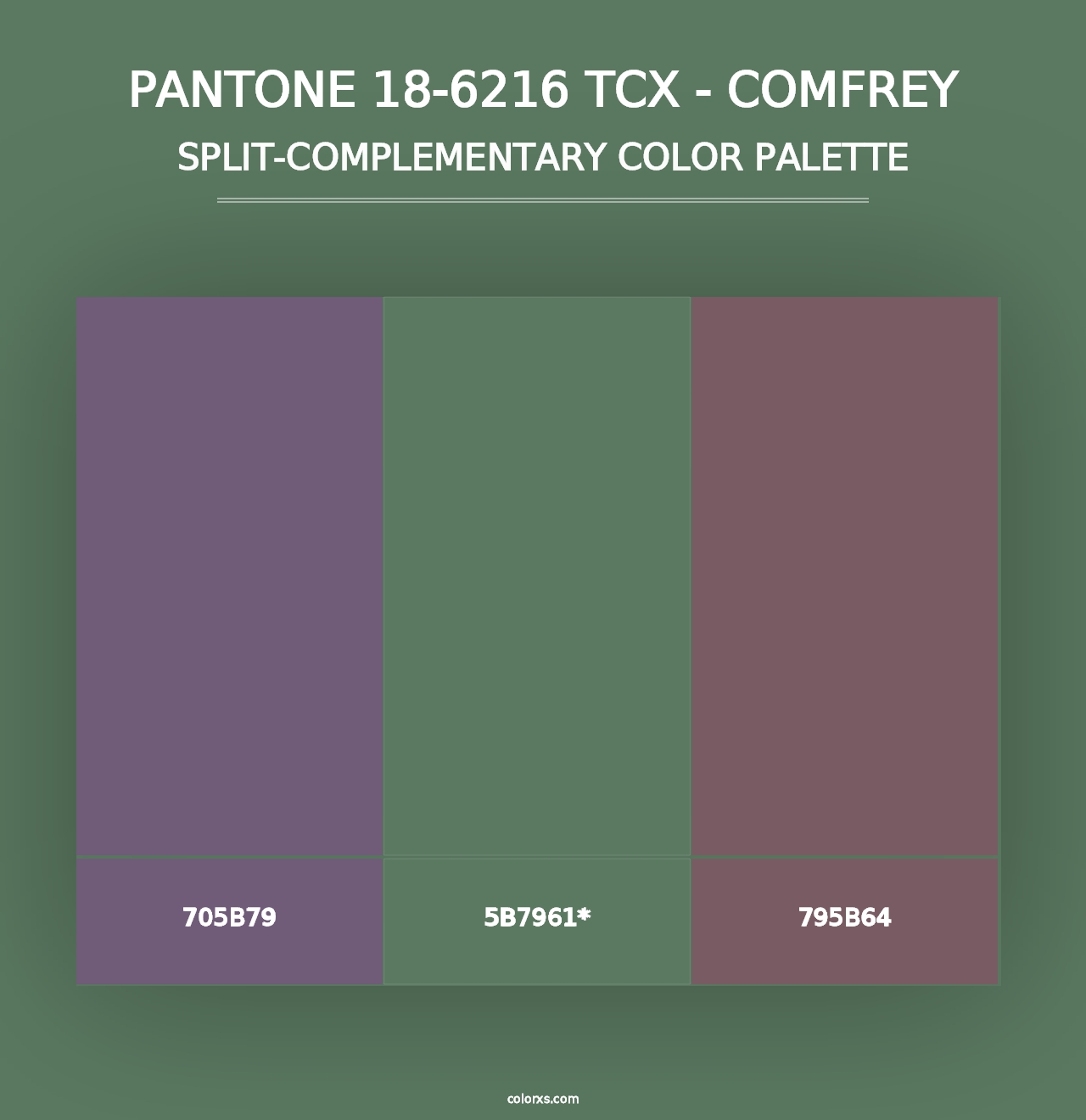 PANTONE 18-6216 TCX - Comfrey - Split-Complementary Color Palette