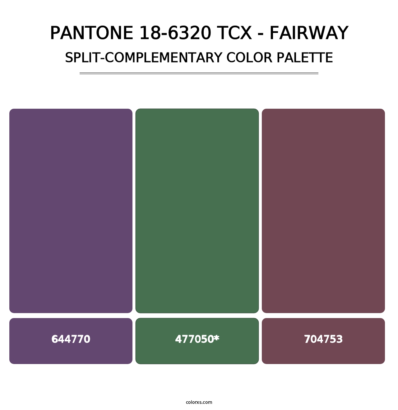 PANTONE 18-6320 TCX - Fairway - Split-Complementary Color Palette