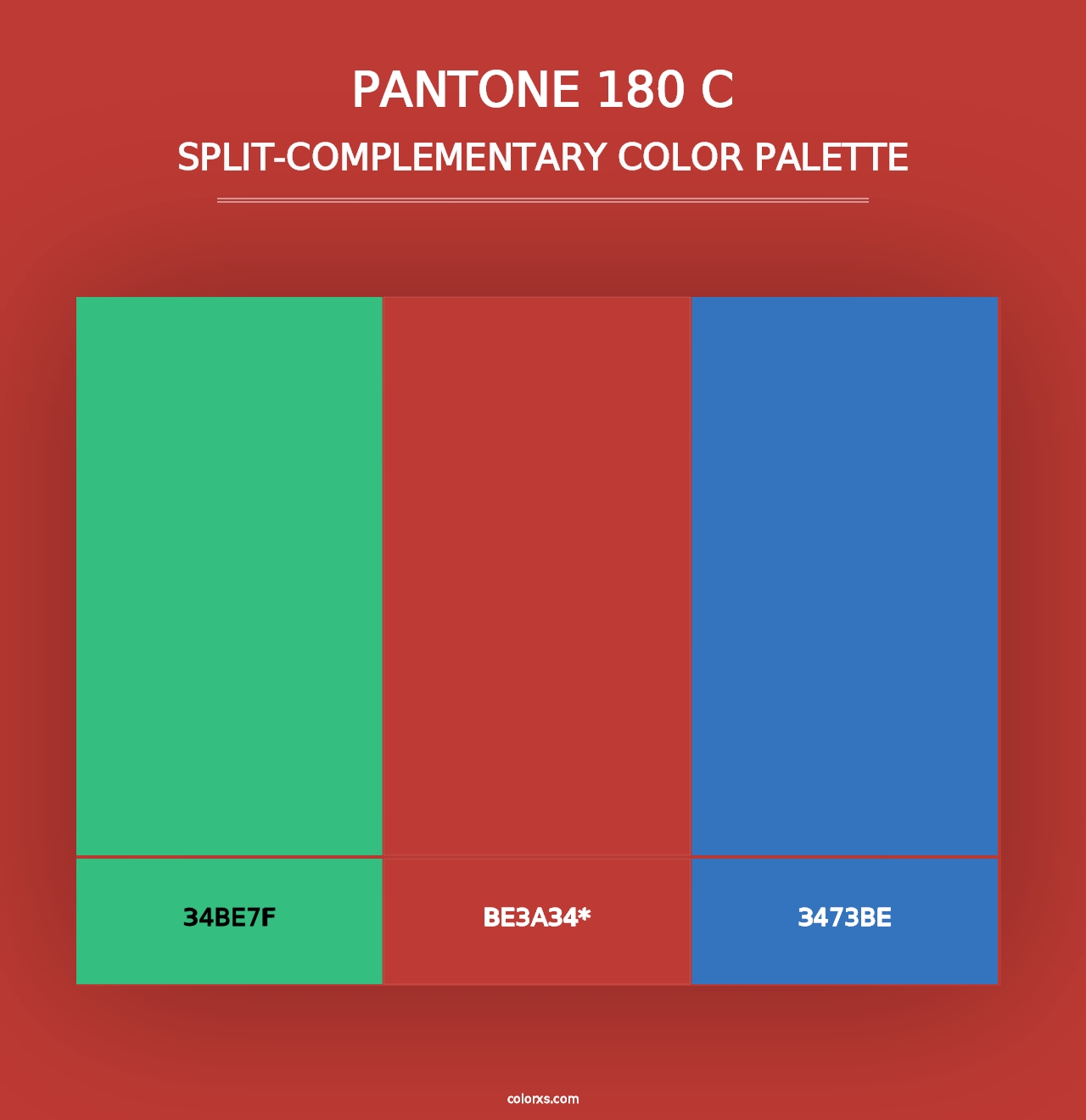 PANTONE 180 C - Split-Complementary Color Palette