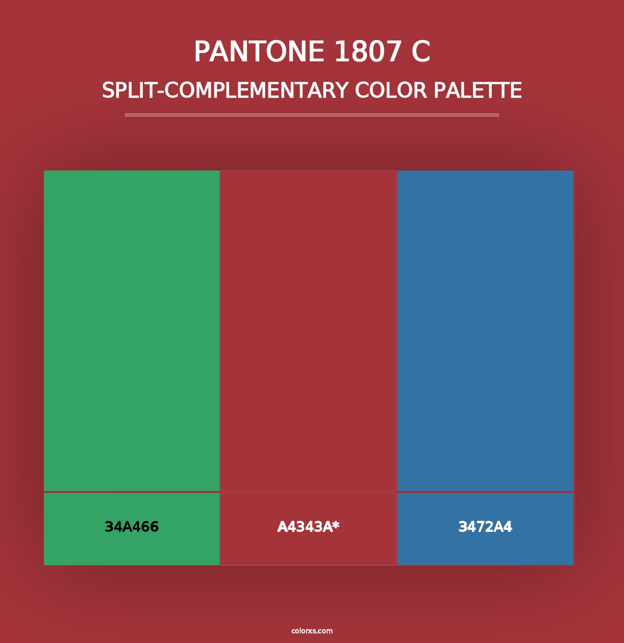 PANTONE 1807 C - Split-Complementary Color Palette