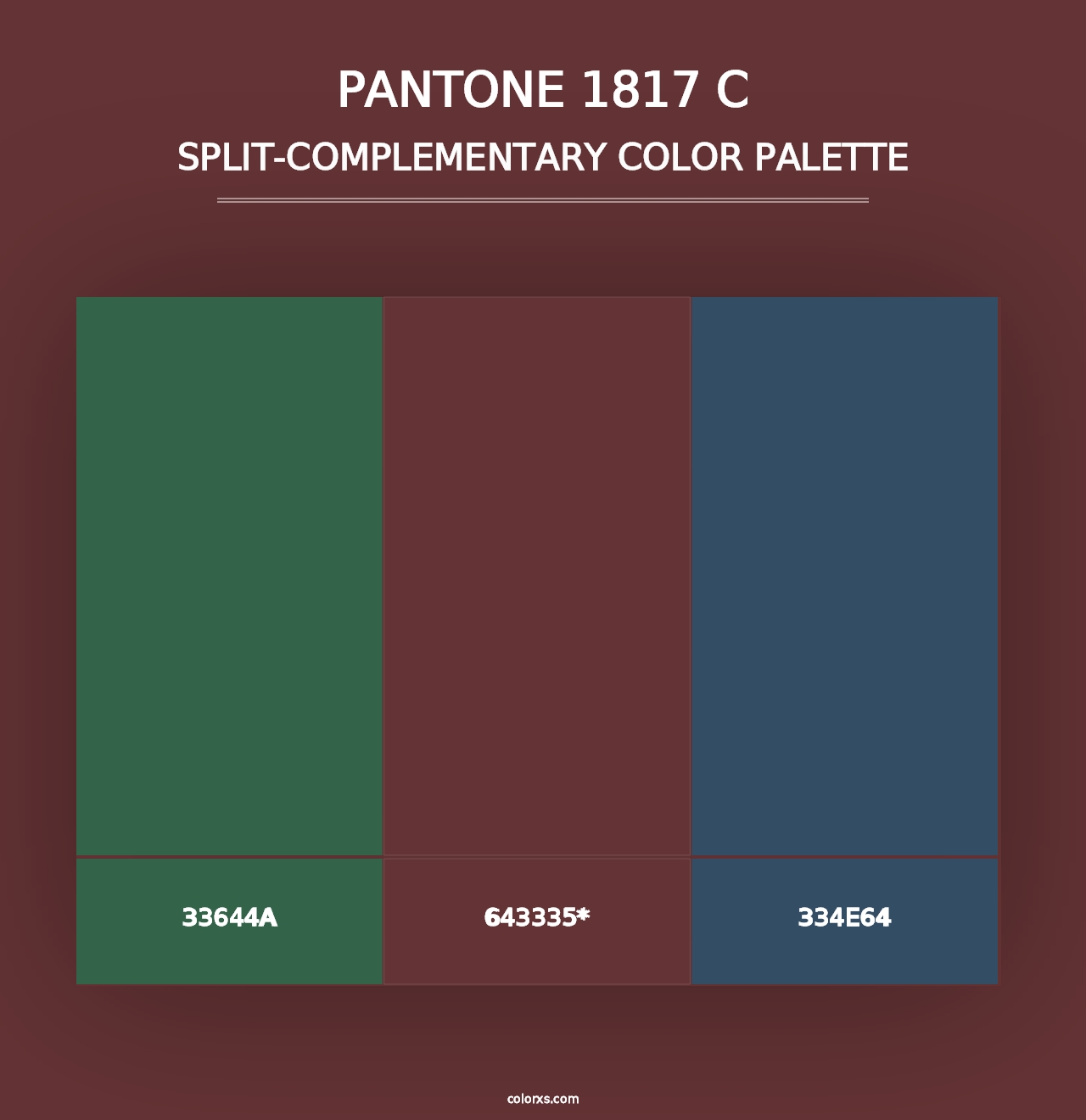 PANTONE 1817 C - Split-Complementary Color Palette