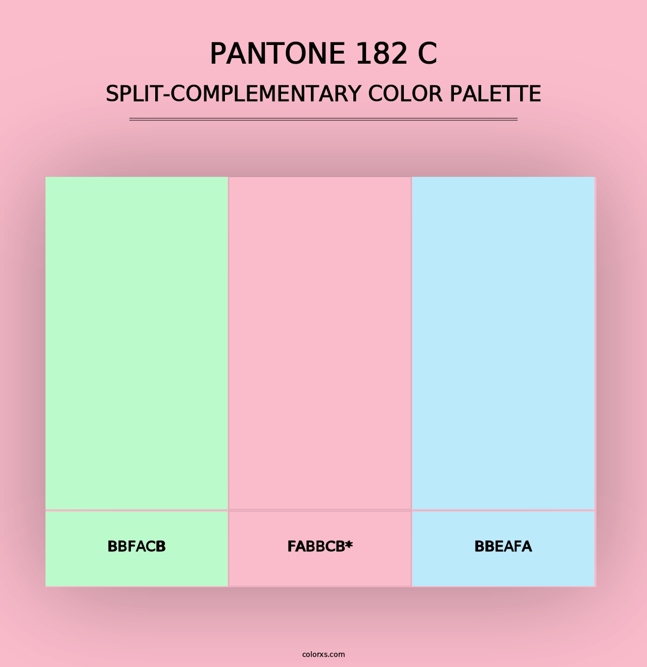 PANTONE 182 C - Split-Complementary Color Palette