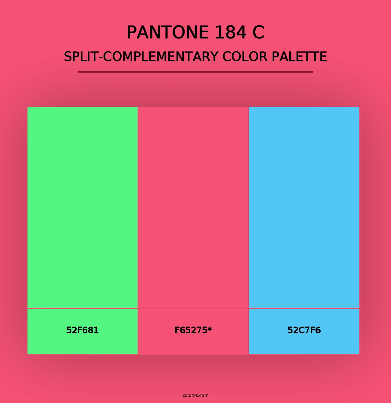 PANTONE 184 C - Split-Complementary Color Palette