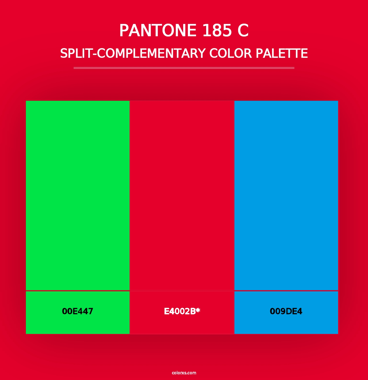 PANTONE 185 C - Split-Complementary Color Palette