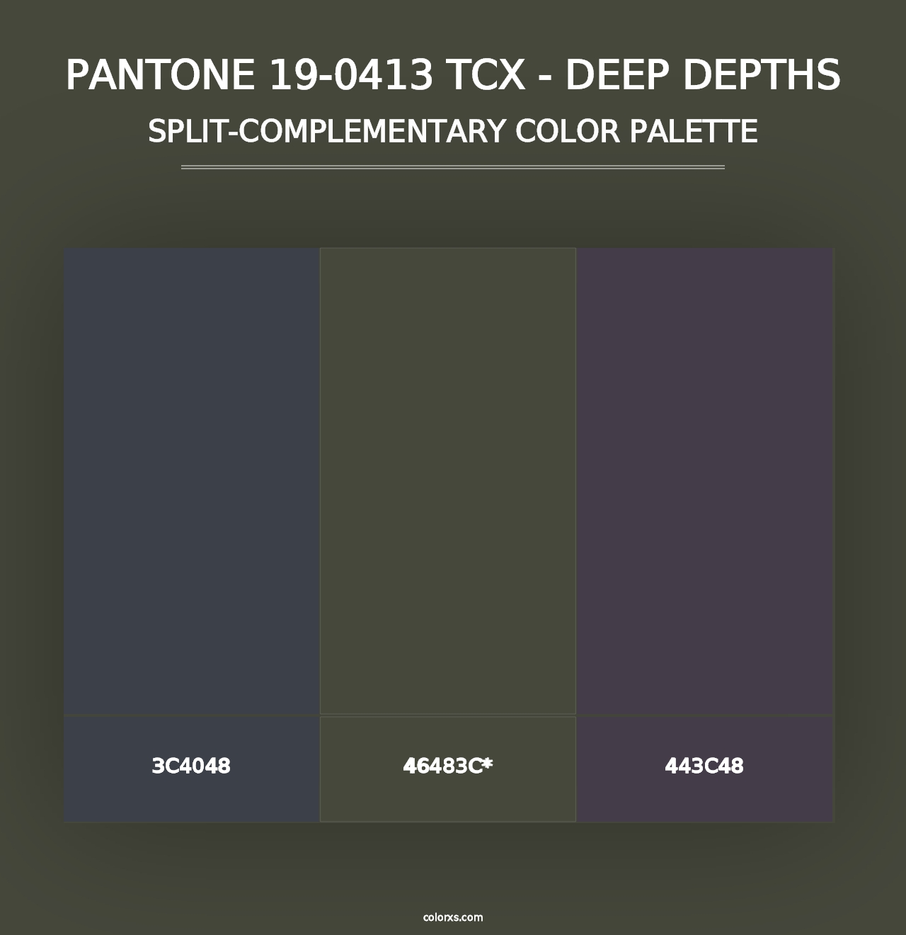 PANTONE 19-0413 TCX - Deep Depths - Split-Complementary Color Palette