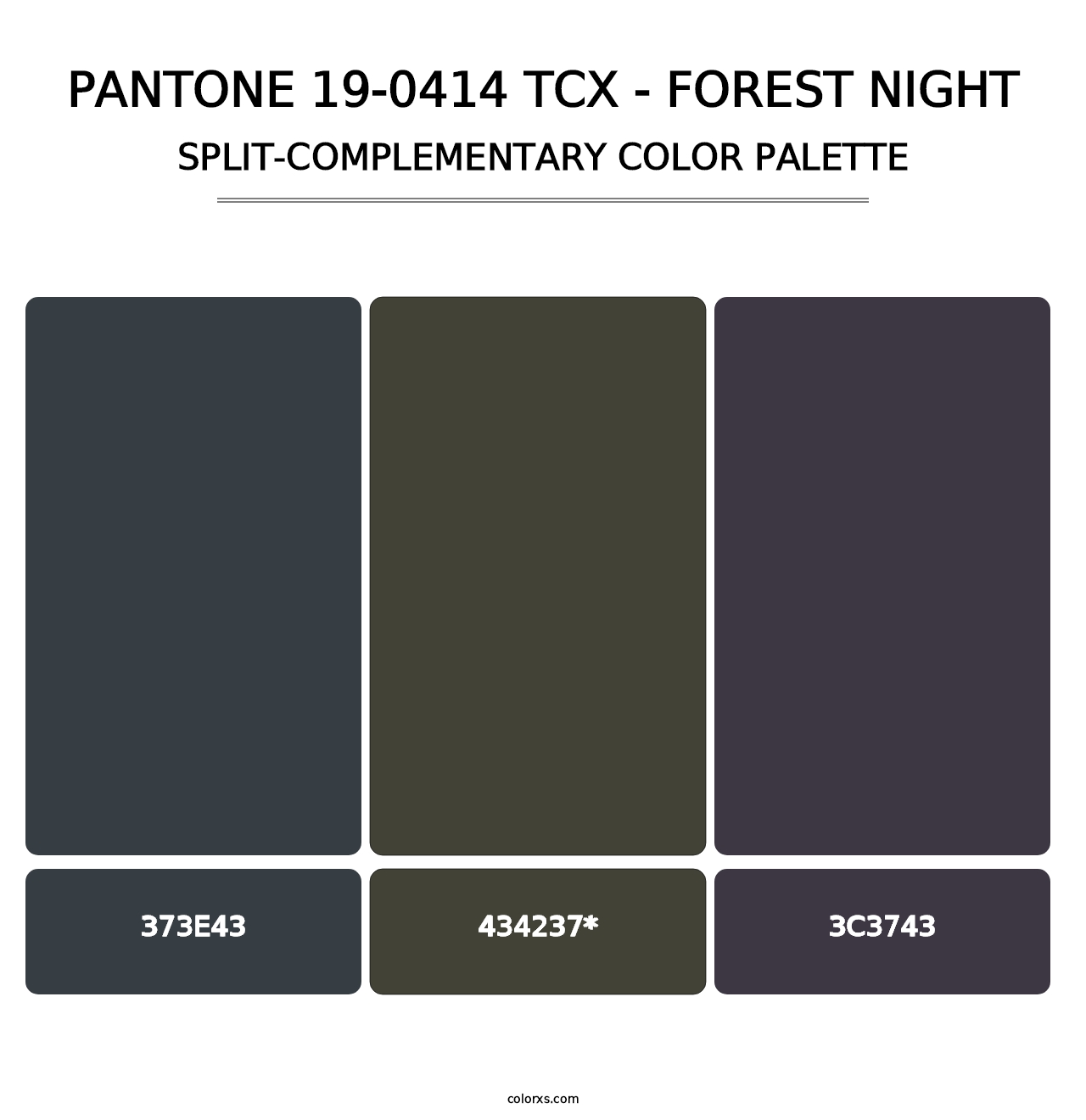 PANTONE 19-0414 TCX - Forest Night - Split-Complementary Color Palette