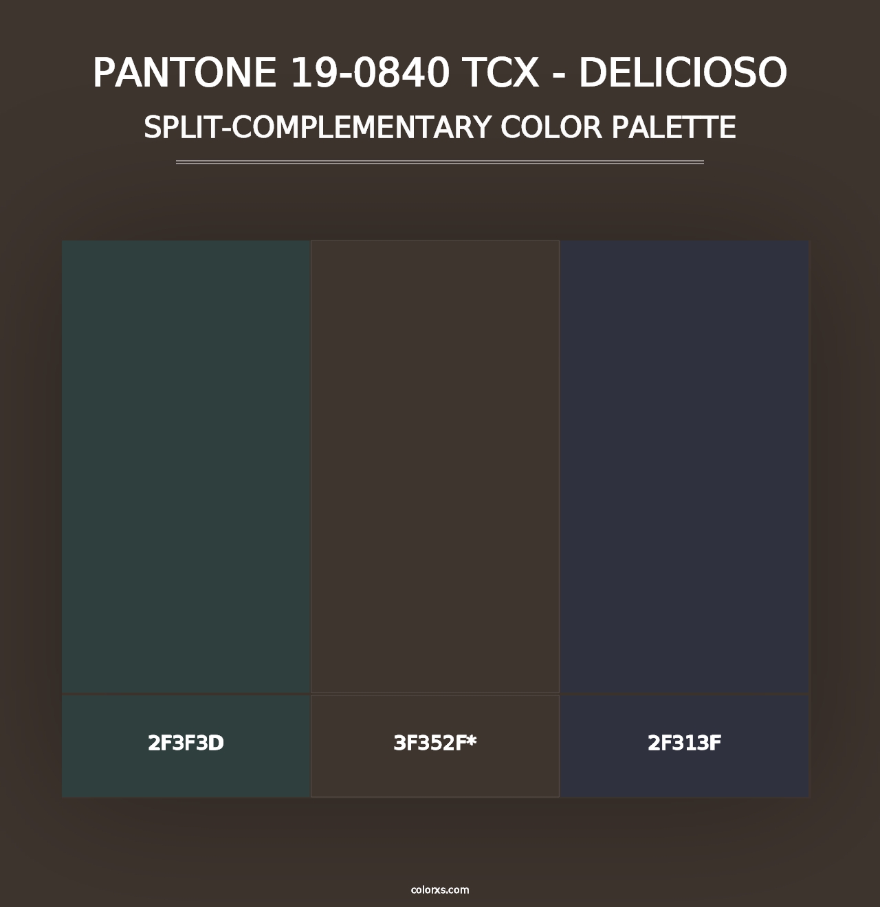 PANTONE 19-0840 TCX - Delicioso - Split-Complementary Color Palette