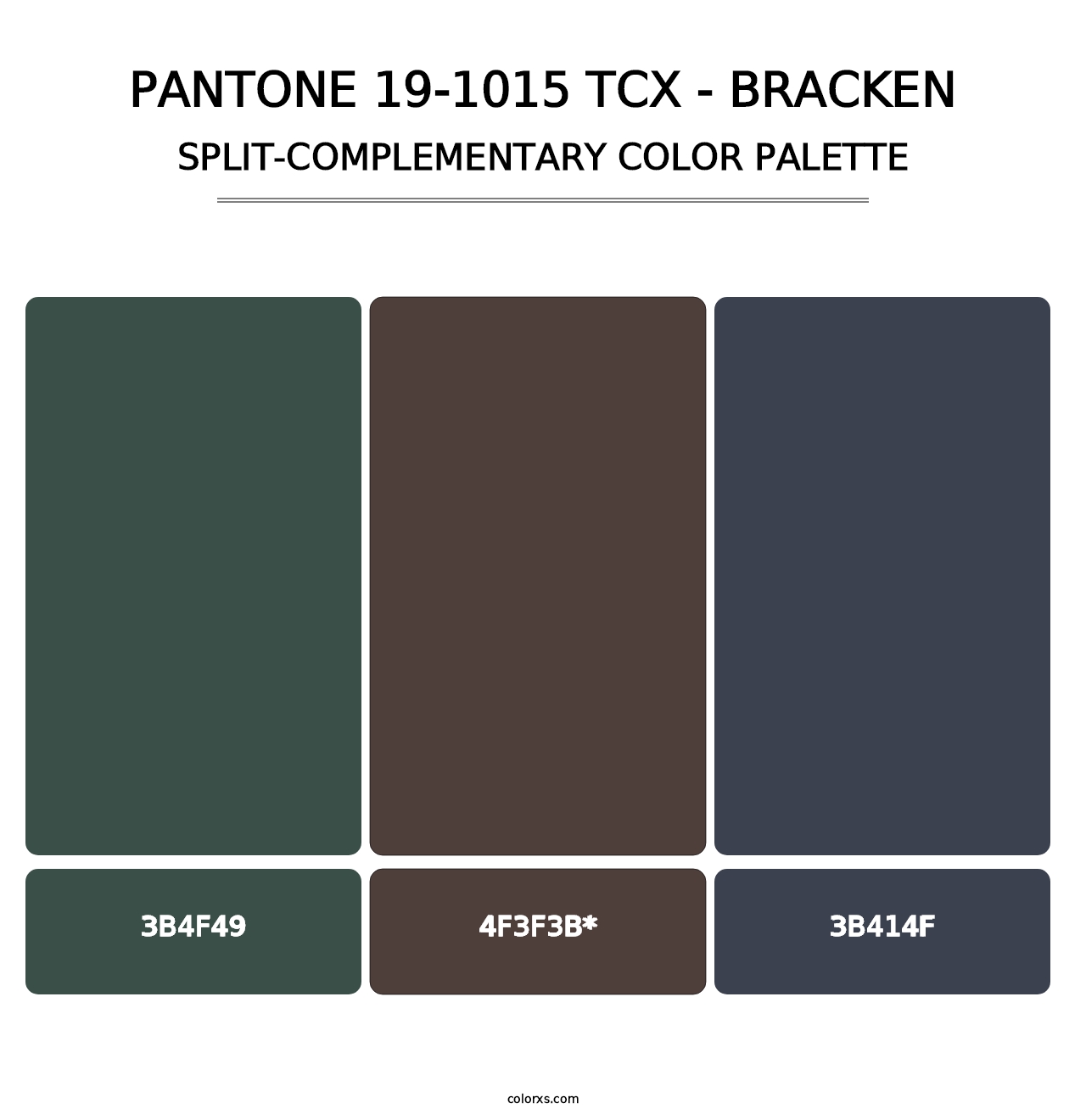 PANTONE 19-1015 TCX - Bracken - Split-Complementary Color Palette