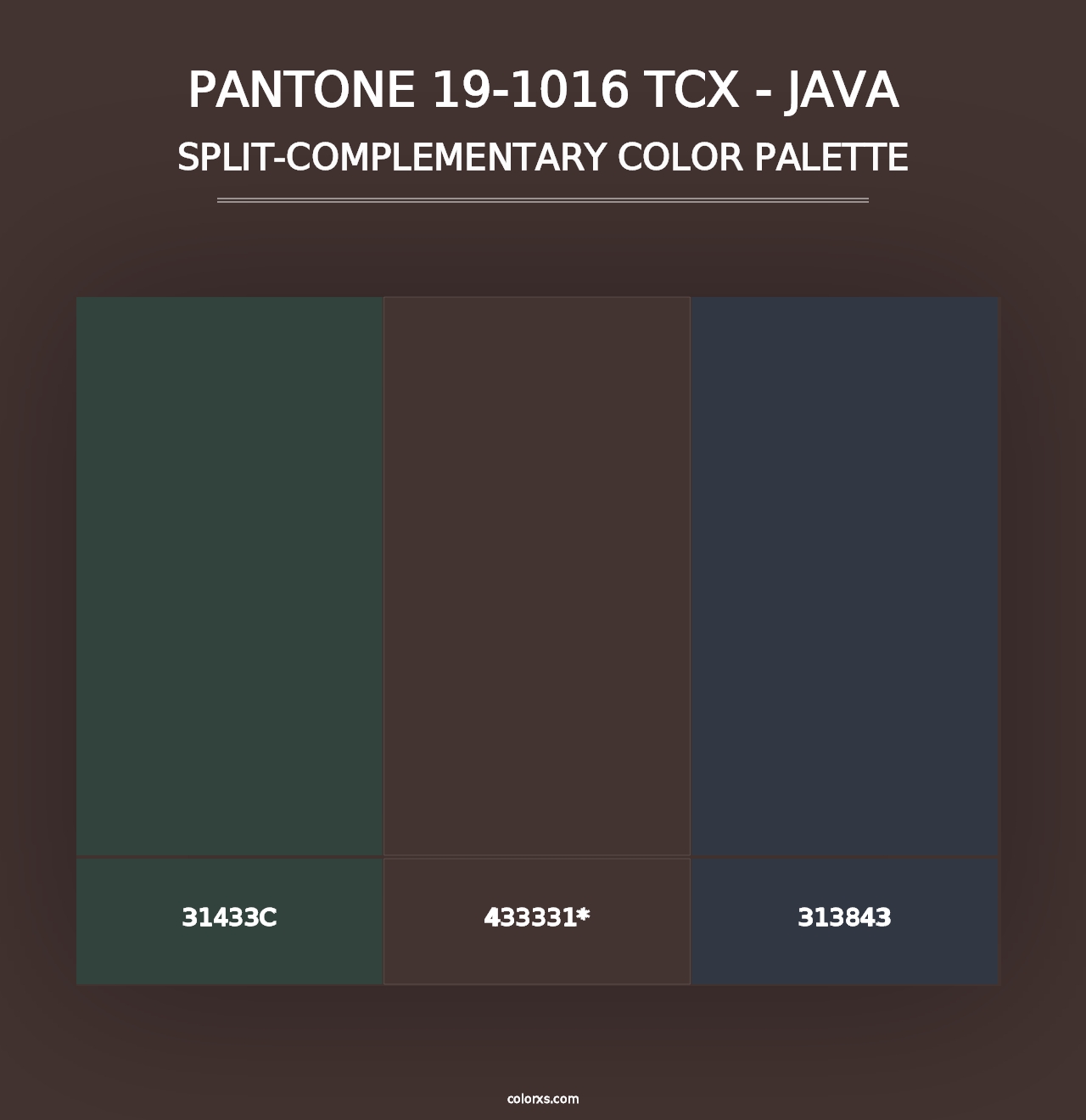 PANTONE 19-1016 TCX - Java - Split-Complementary Color Palette