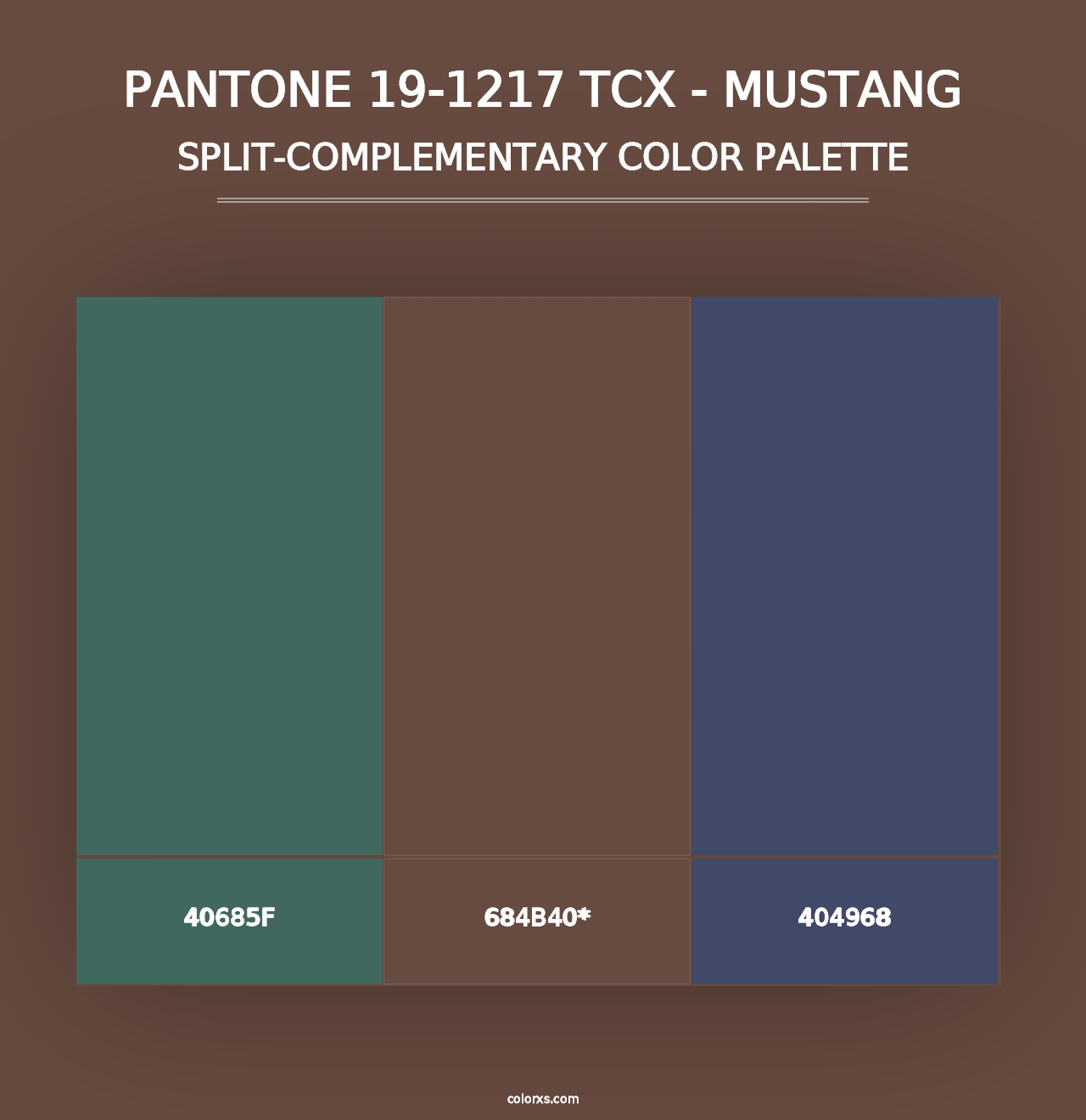 PANTONE 19-1217 TCX - Mustang - Split-Complementary Color Palette