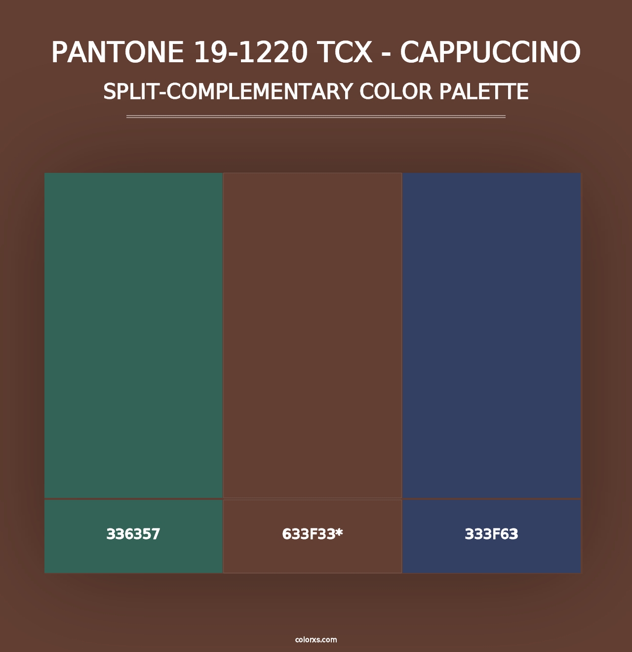 PANTONE 19-1220 TCX - Cappuccino - Split-Complementary Color Palette