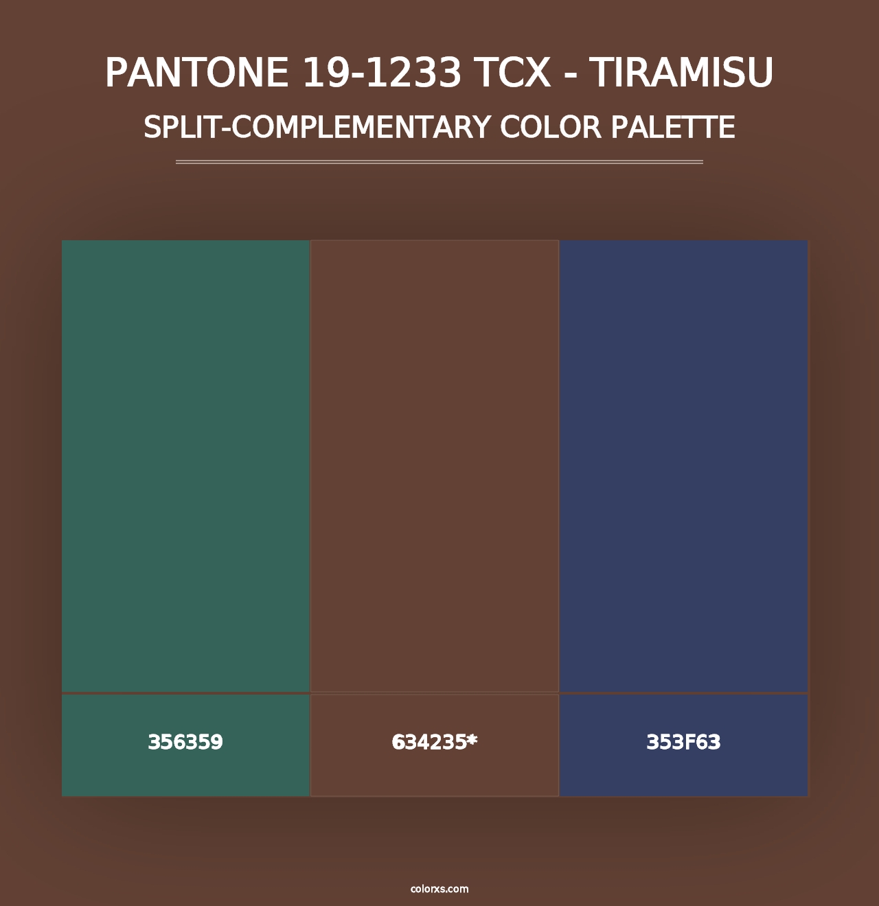 PANTONE 19-1233 TCX - Tiramisu - Split-Complementary Color Palette