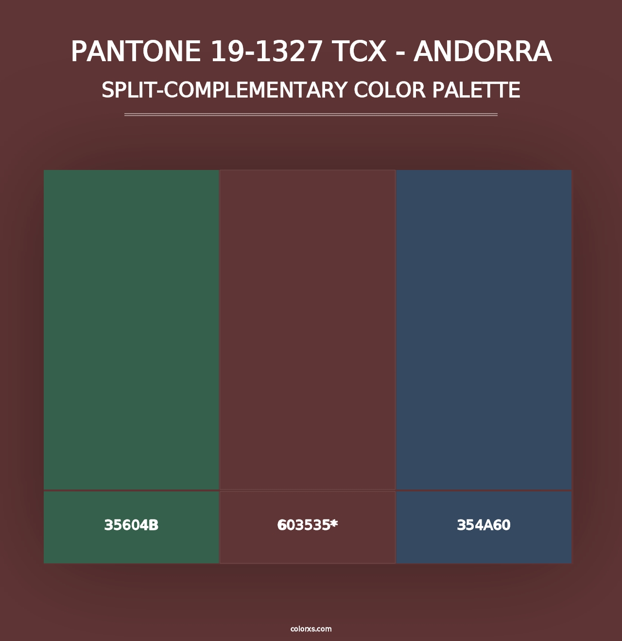 PANTONE 19-1327 TCX - Andorra - Split-Complementary Color Palette