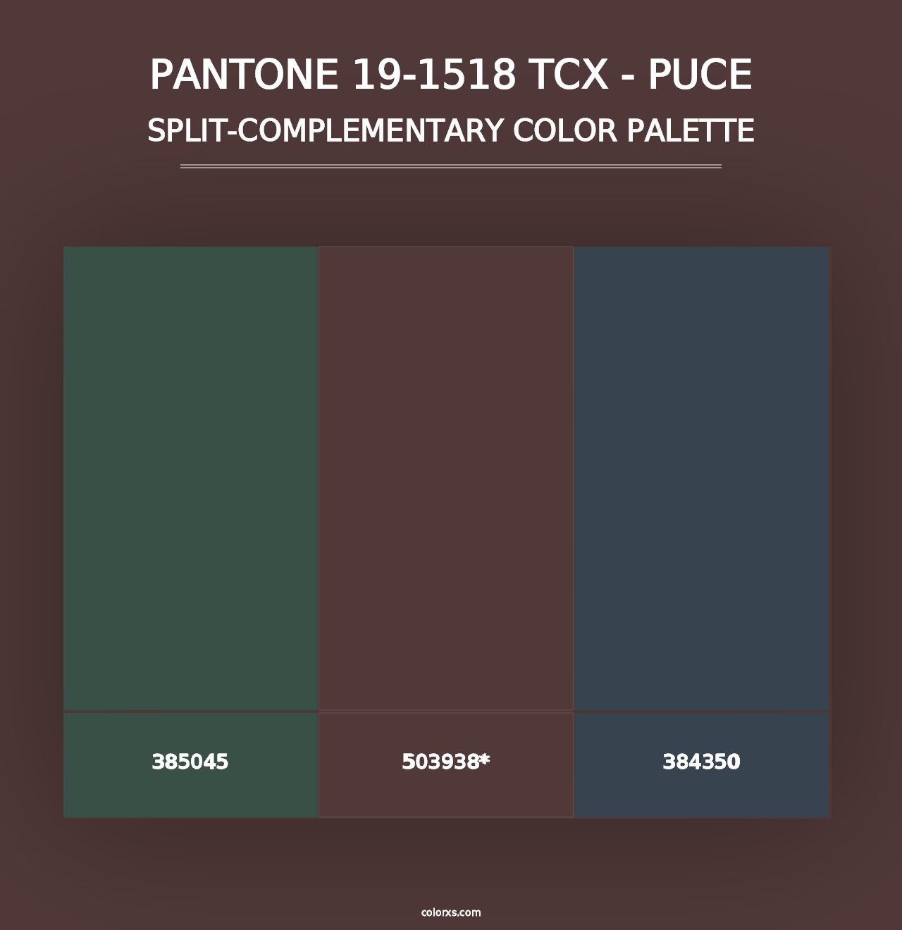 PANTONE 19-1518 TCX - Puce - Split-Complementary Color Palette