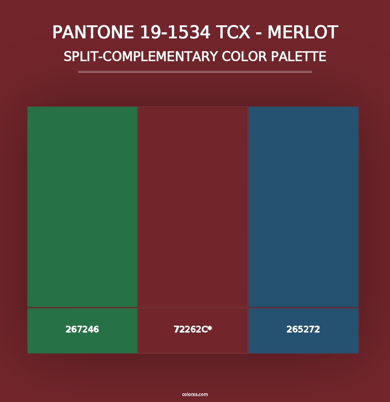 PANTONE 19-1534 TCX - Merlot - Split-Complementary Color Palette