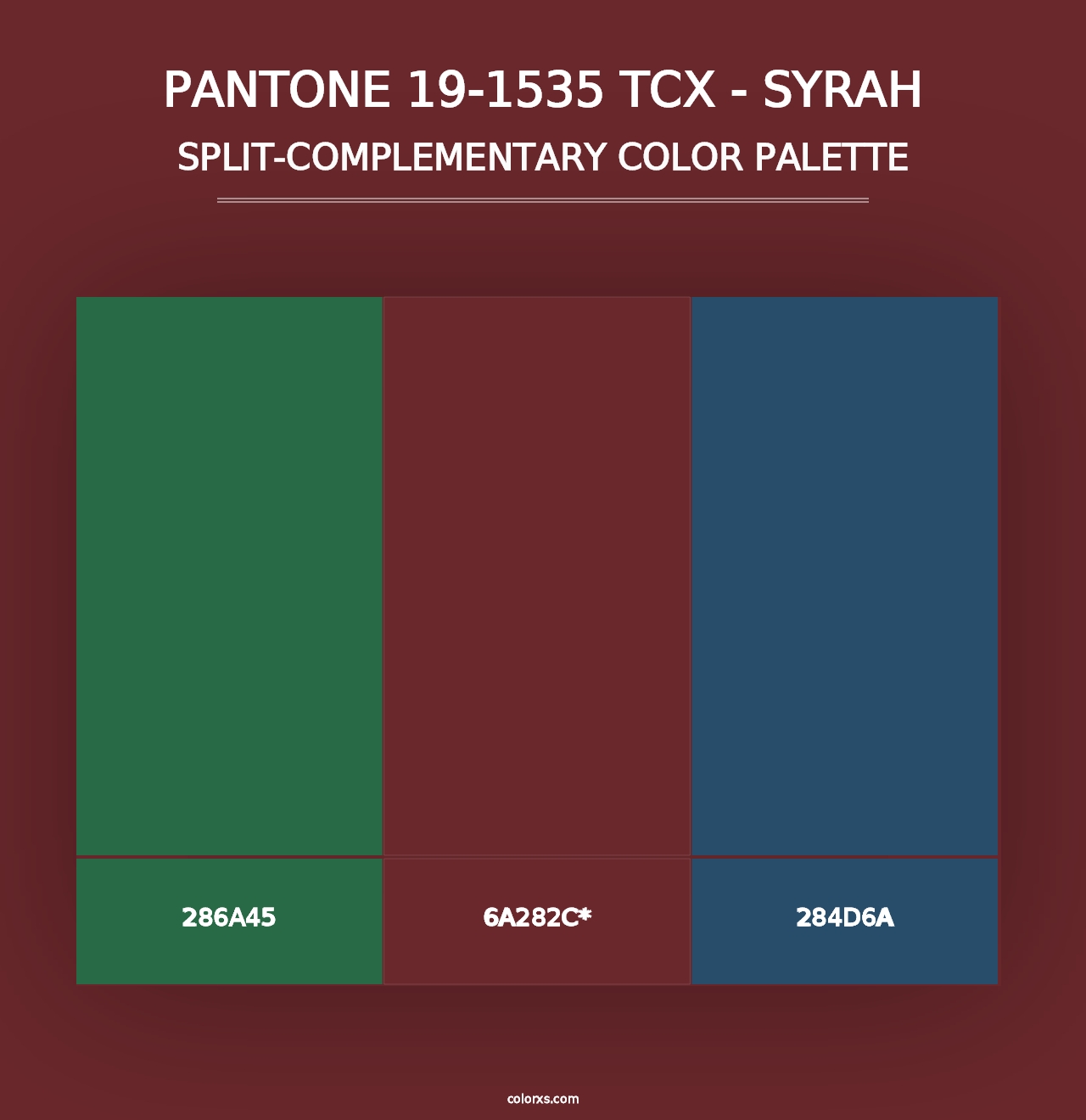 PANTONE 19-1535 TCX - Syrah - Split-Complementary Color Palette