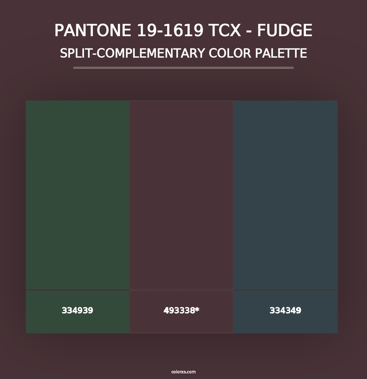 PANTONE 19-1619 TCX - Fudge - Split-Complementary Color Palette