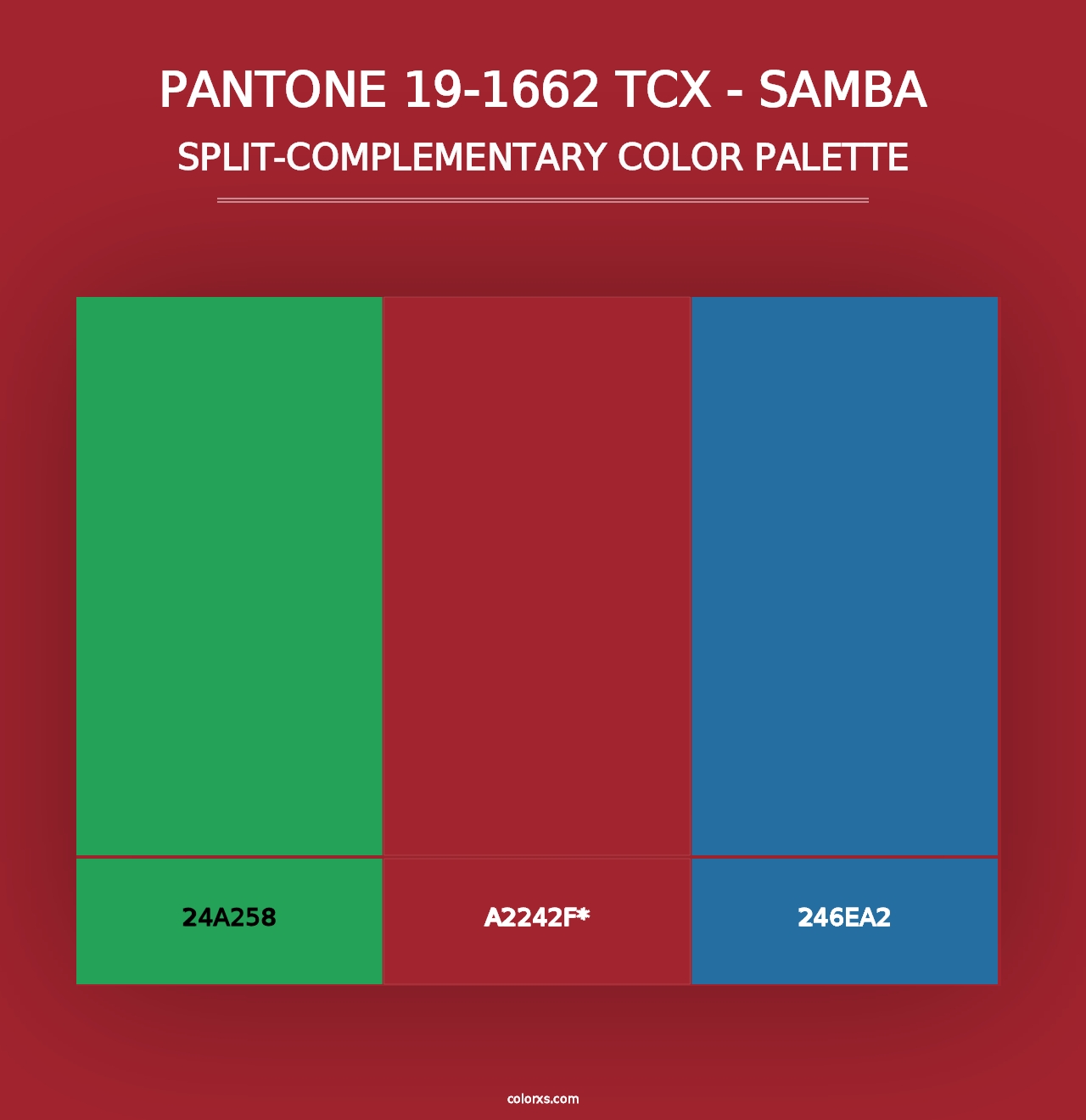 PANTONE 19-1662 TCX - Samba - Split-Complementary Color Palette