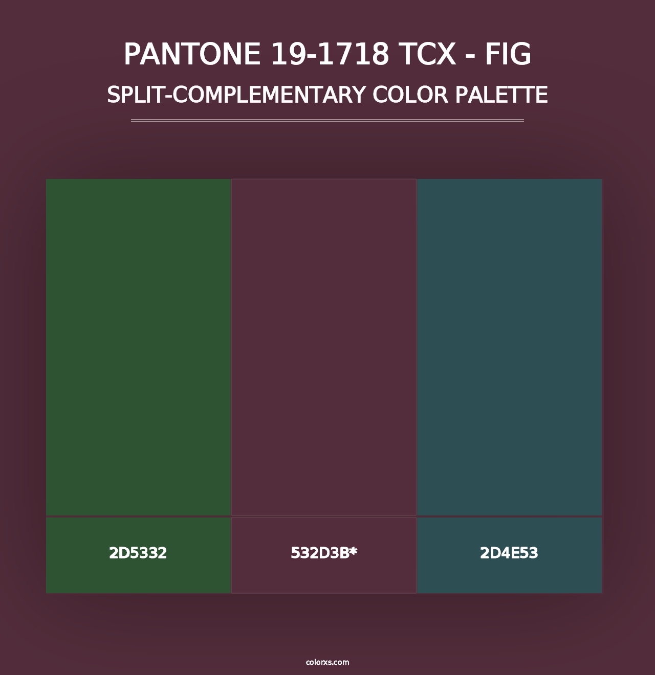 PANTONE 19-1718 TCX - Fig - Split-Complementary Color Palette