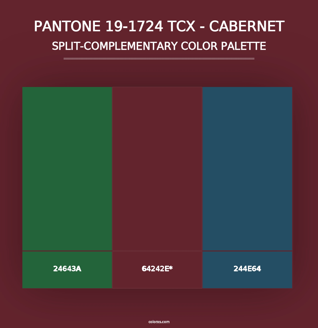 PANTONE 19-1724 TCX - Cabernet - Split-Complementary Color Palette