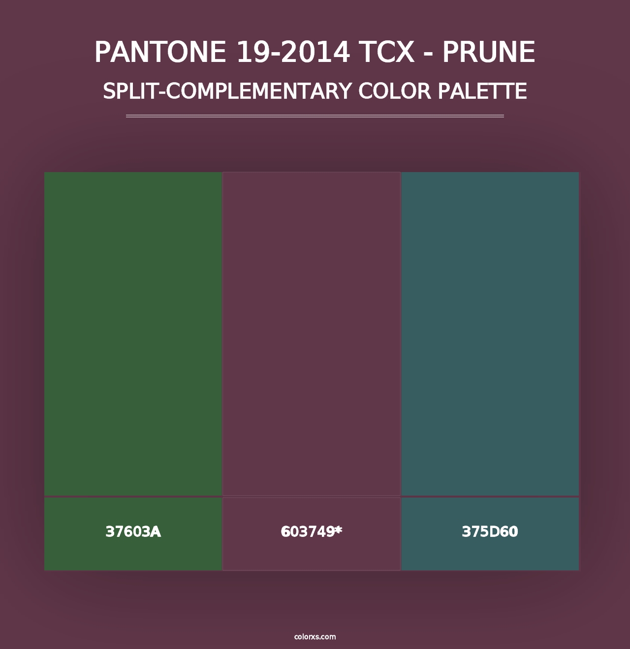 PANTONE 19-2014 TCX - Prune - Split-Complementary Color Palette