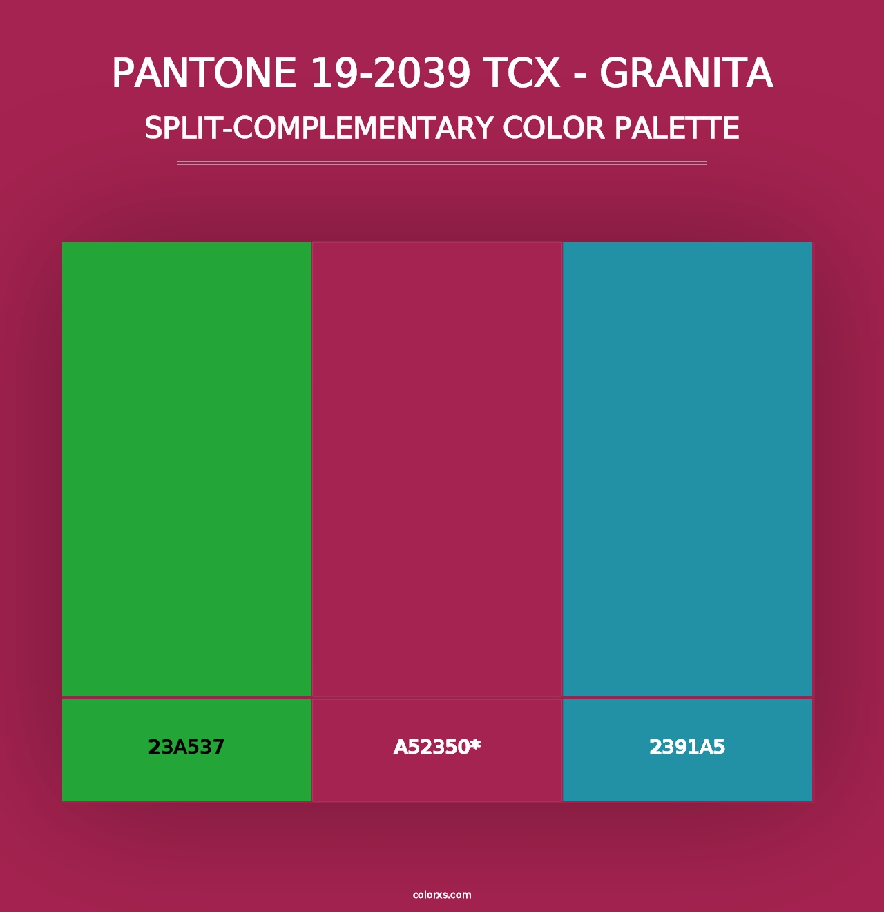 PANTONE 19-2039 TCX - Granita - Split-Complementary Color Palette